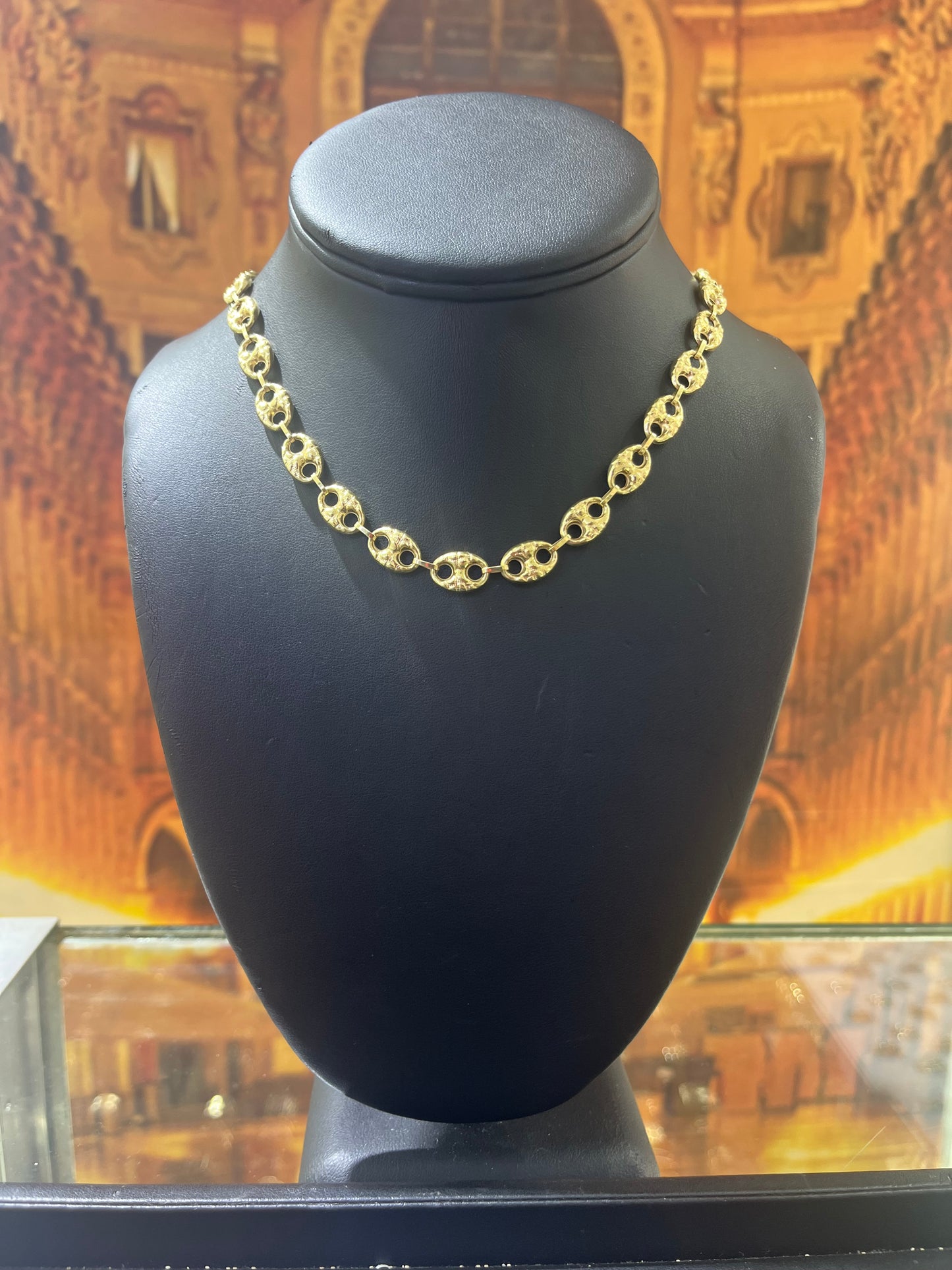 14KT Gold Chain - 8mm Nugget Gucci Design