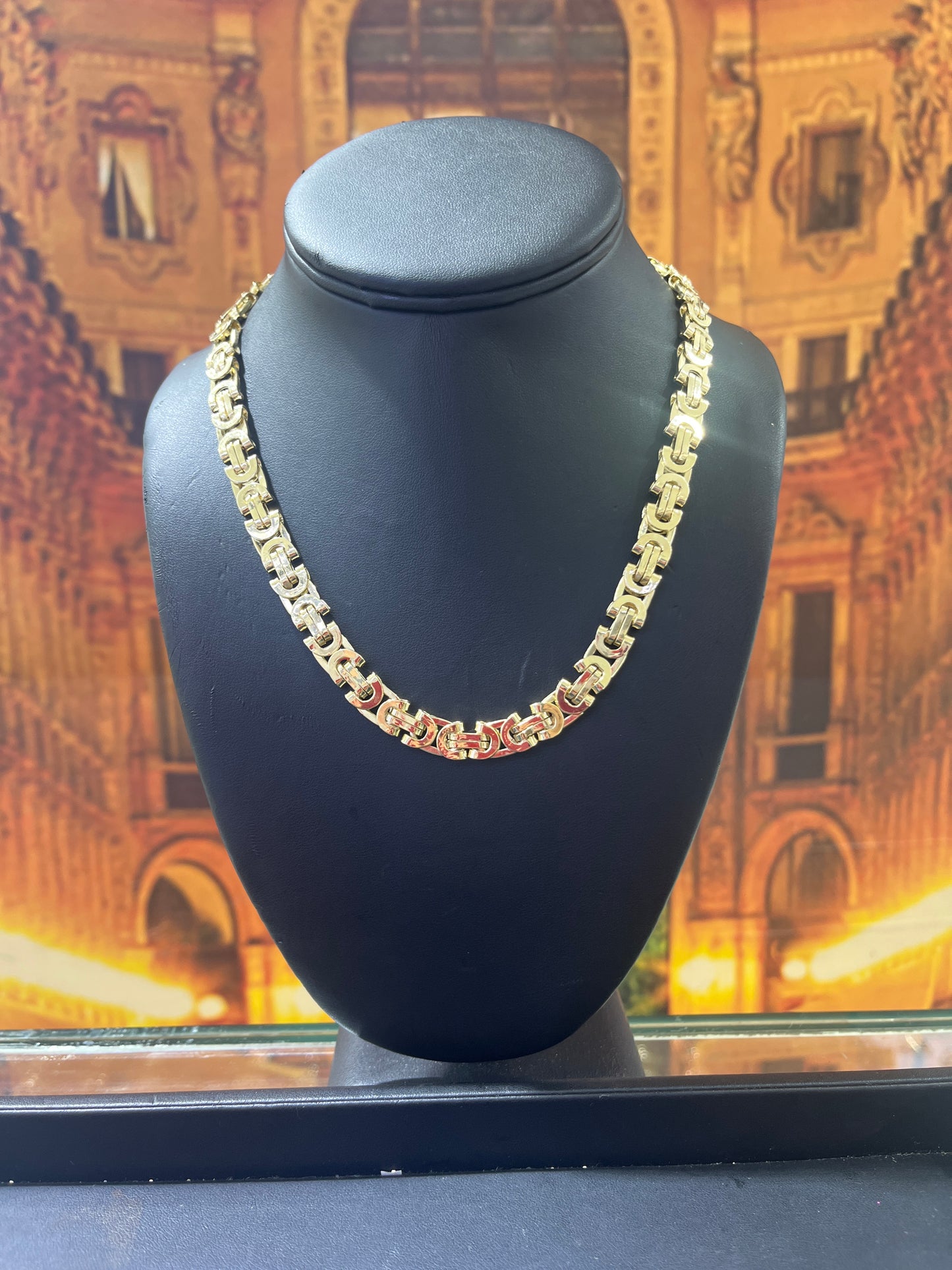 14KT Gold Chain - Flat King’s Design 8.5mm