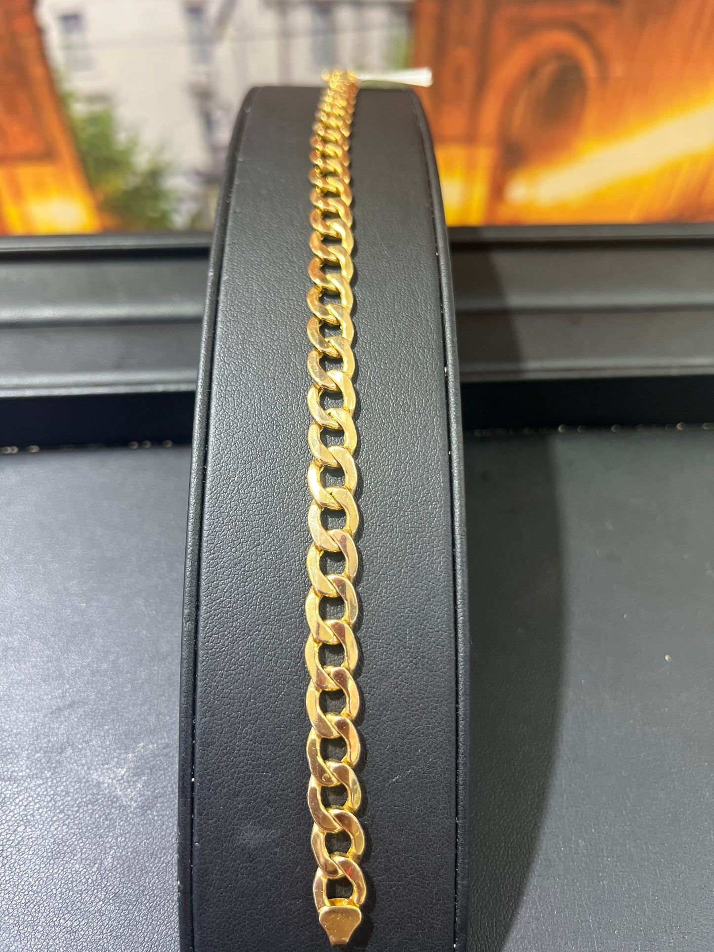 14KT Gold Bracelet - 7mm Flat Cuban Design