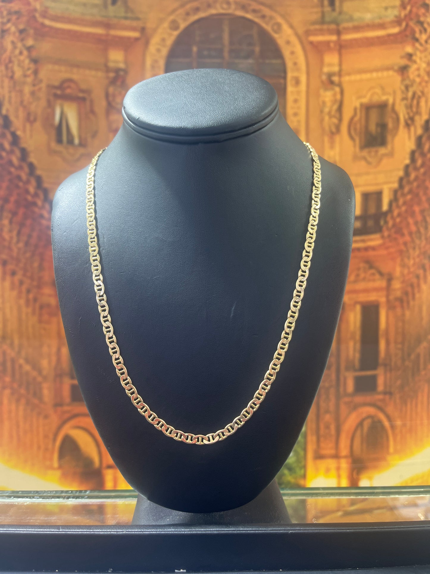 14KT Gold Chain - Flat Gucci Design 4.5mm