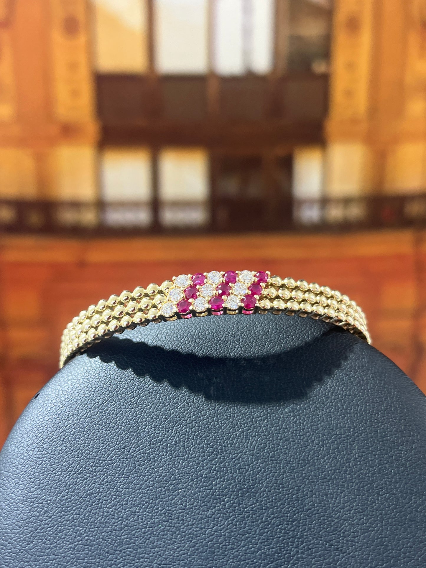 1ct Ruby and 1ct Diamond Bangle set in 14KT Yellow Gold