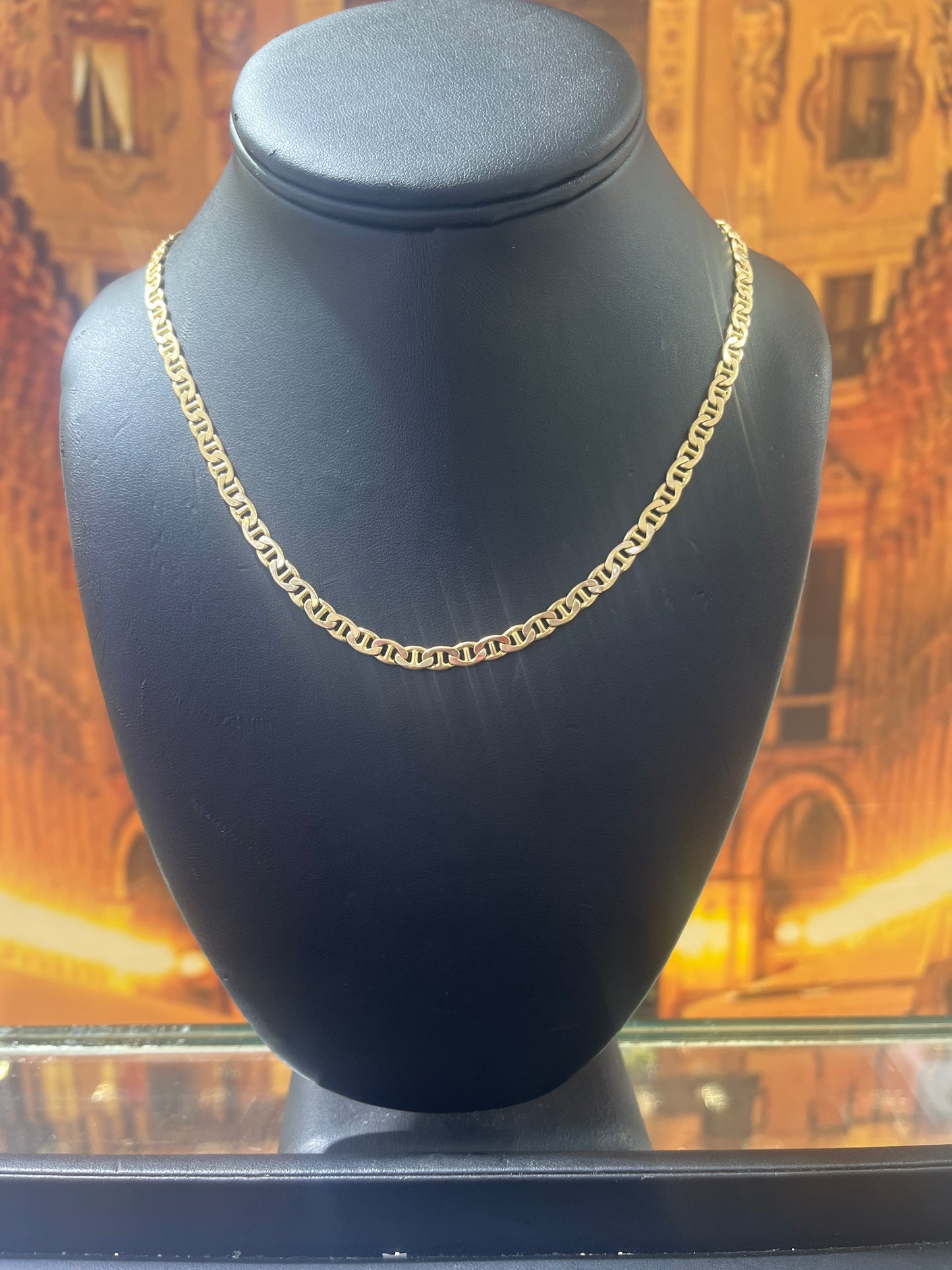 14KT Gold Chain - Flat Gucci Design 4.5mm