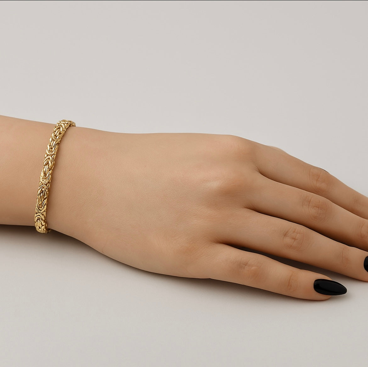 14KT Gold Bracelet - Byzantine Design 5mm 7.5”