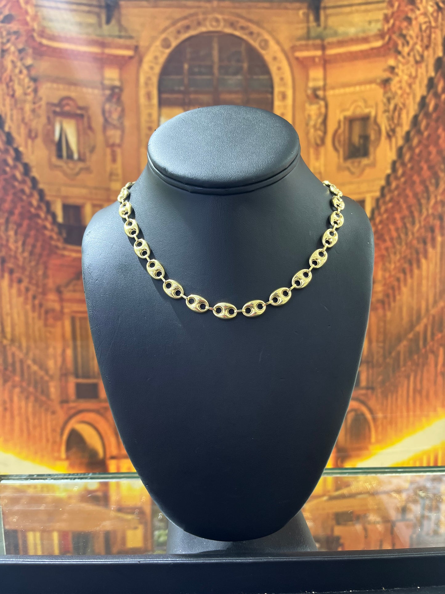 14KT Gold Chain - 8mm Plain Gucci Design