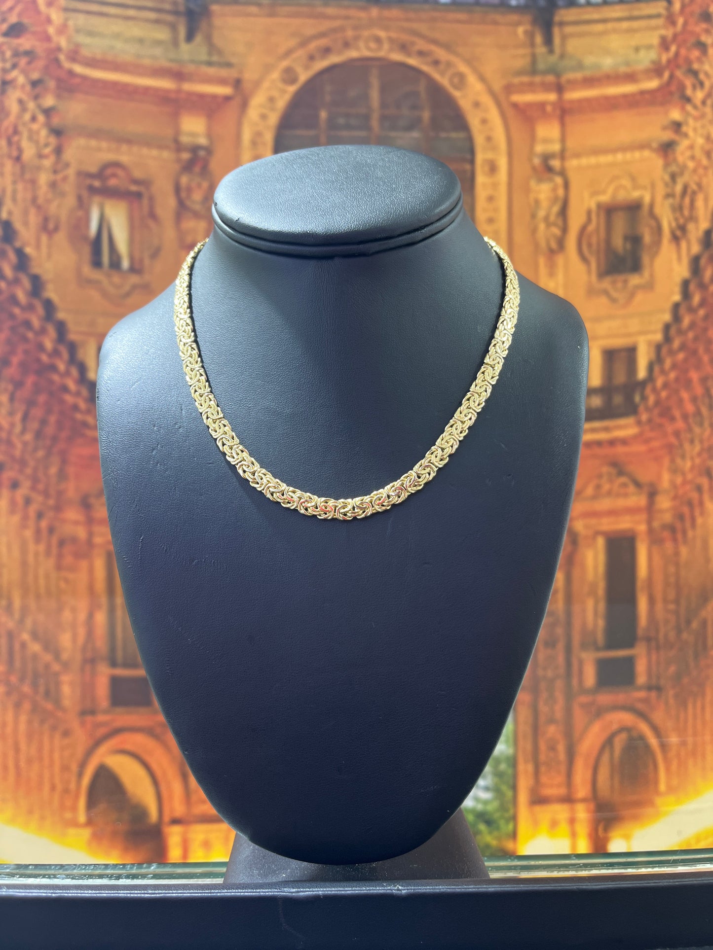 14KT Gold Necklace - 5.5mm Byzantine Design