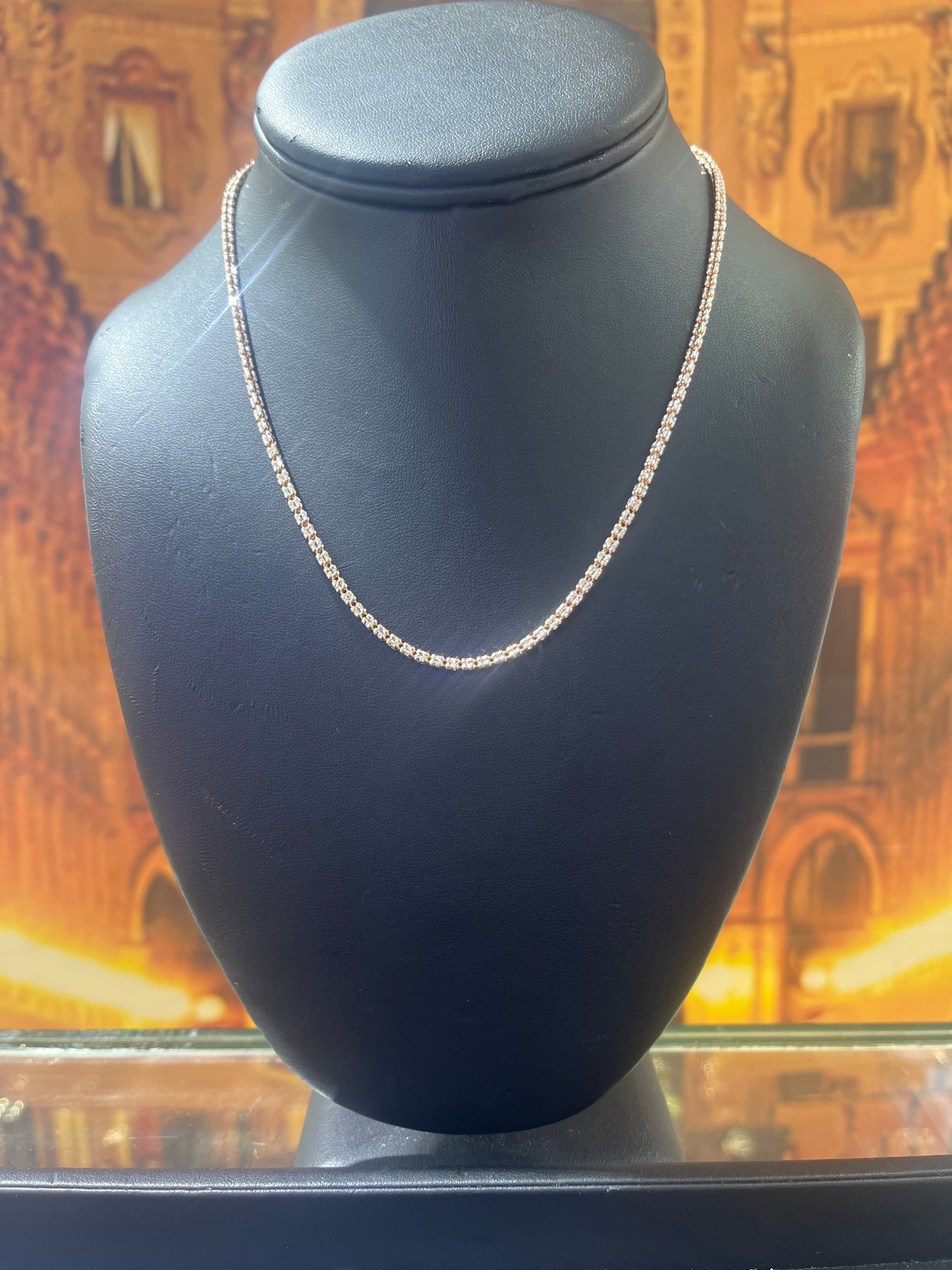 14KT Gold Chain - Ice Design 2.6mm Rose Gold