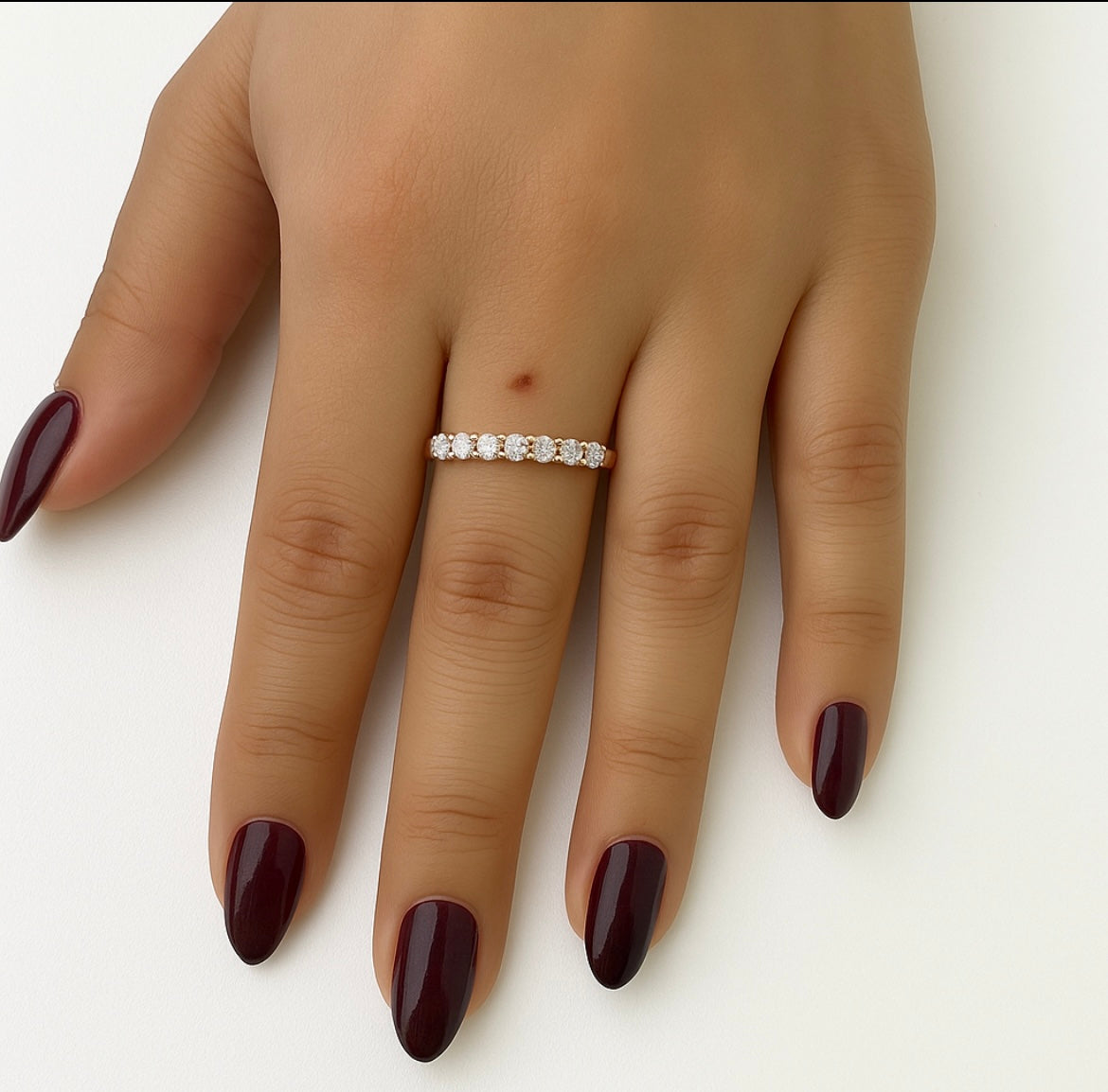 Diamond Ring - Wedding Band 13 Diamonds (1.05cts) Half-Way