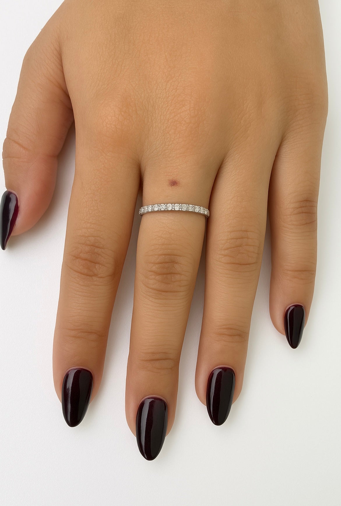 Diamond Ring - Wedding Band 25 Diamonds (0.40cts) 3/4 Way Around. 14KT White Gold