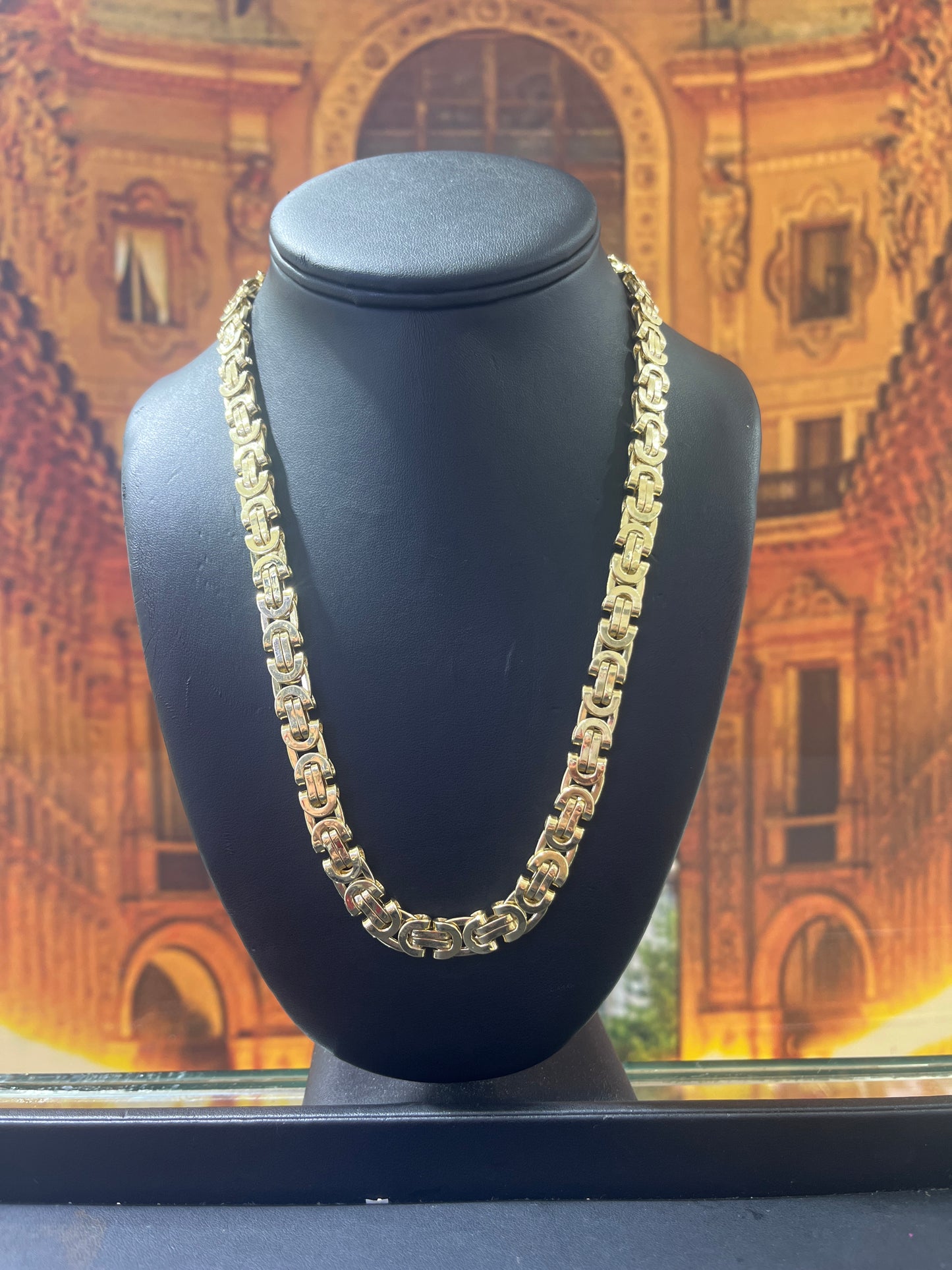 14KT Gold Chain - Flat King’s Design 8.5mm