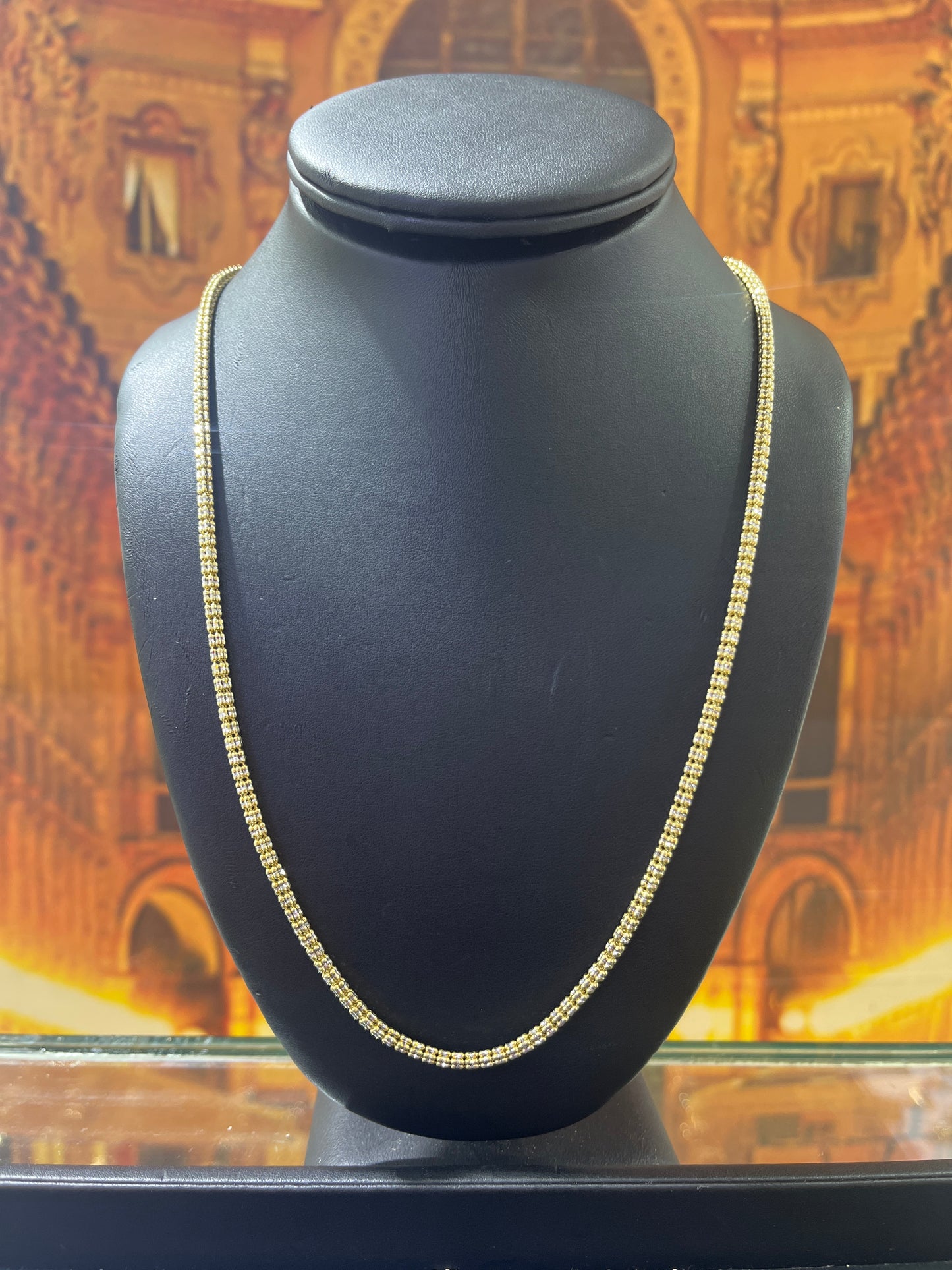 14KT Gold Chain - Ice Design 3.5mm