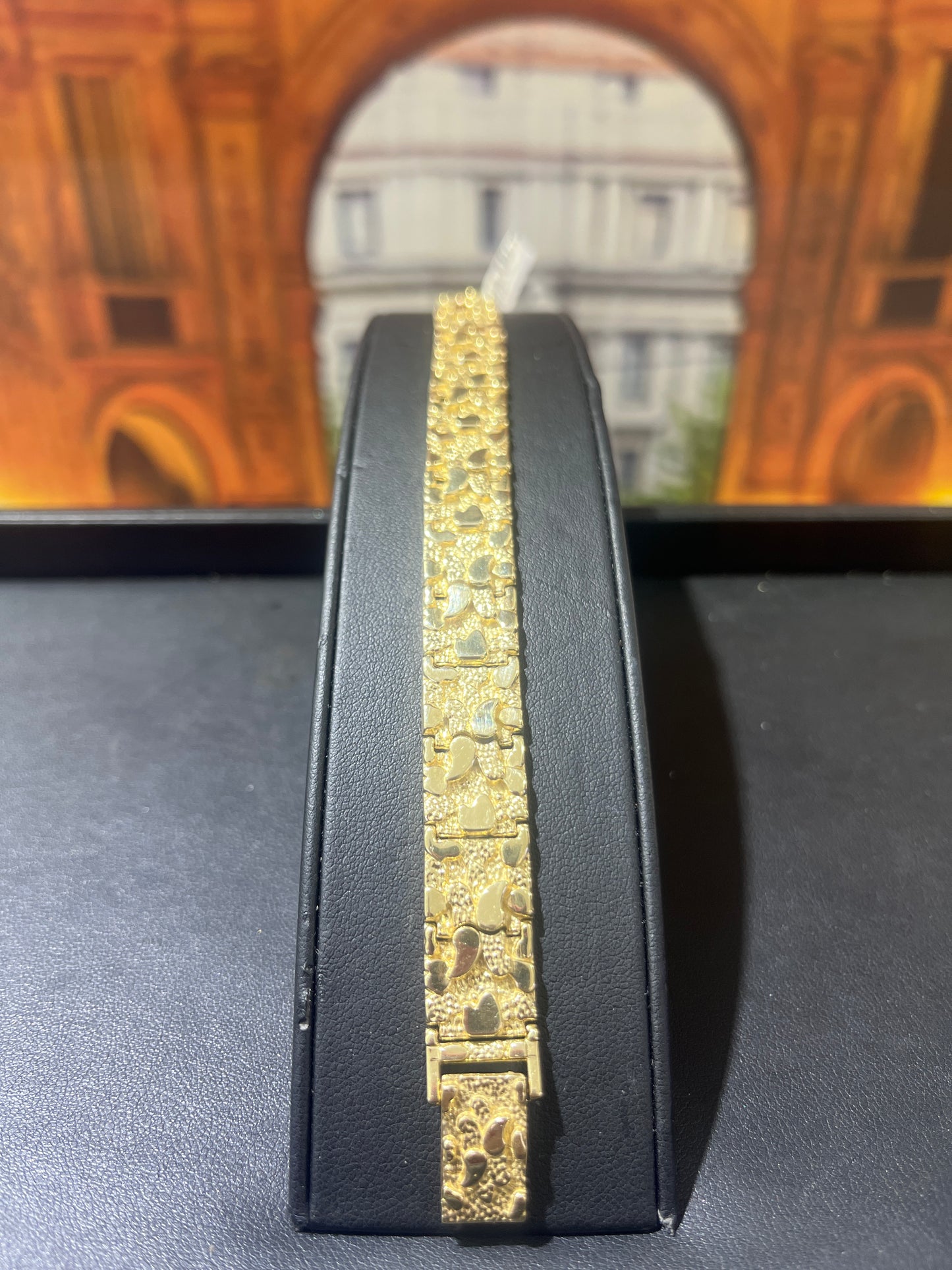 14KT Gold Bracelet -12mm Nugget Design