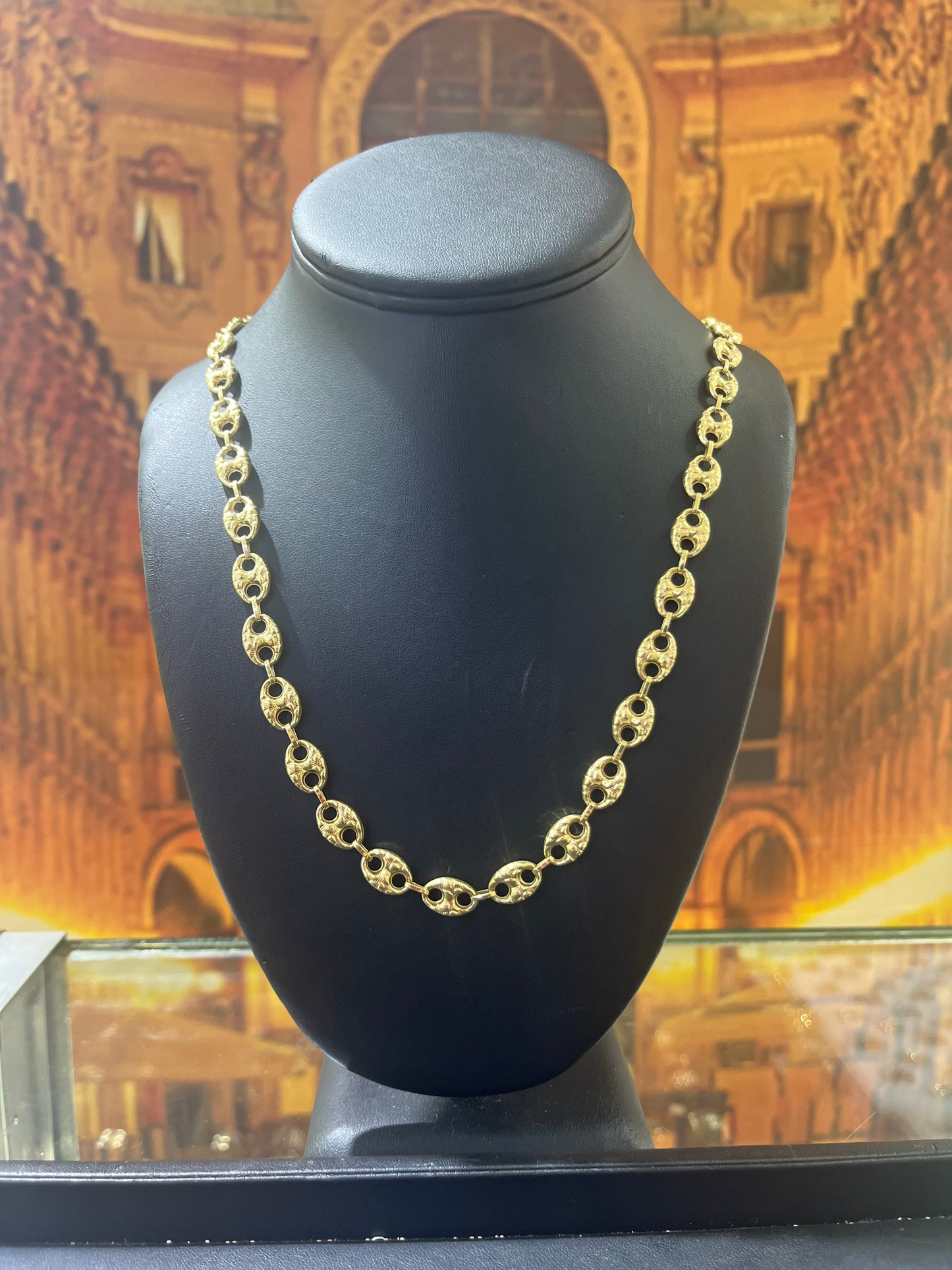 14KT Gold Chain - 8mm Nugget Gucci Design