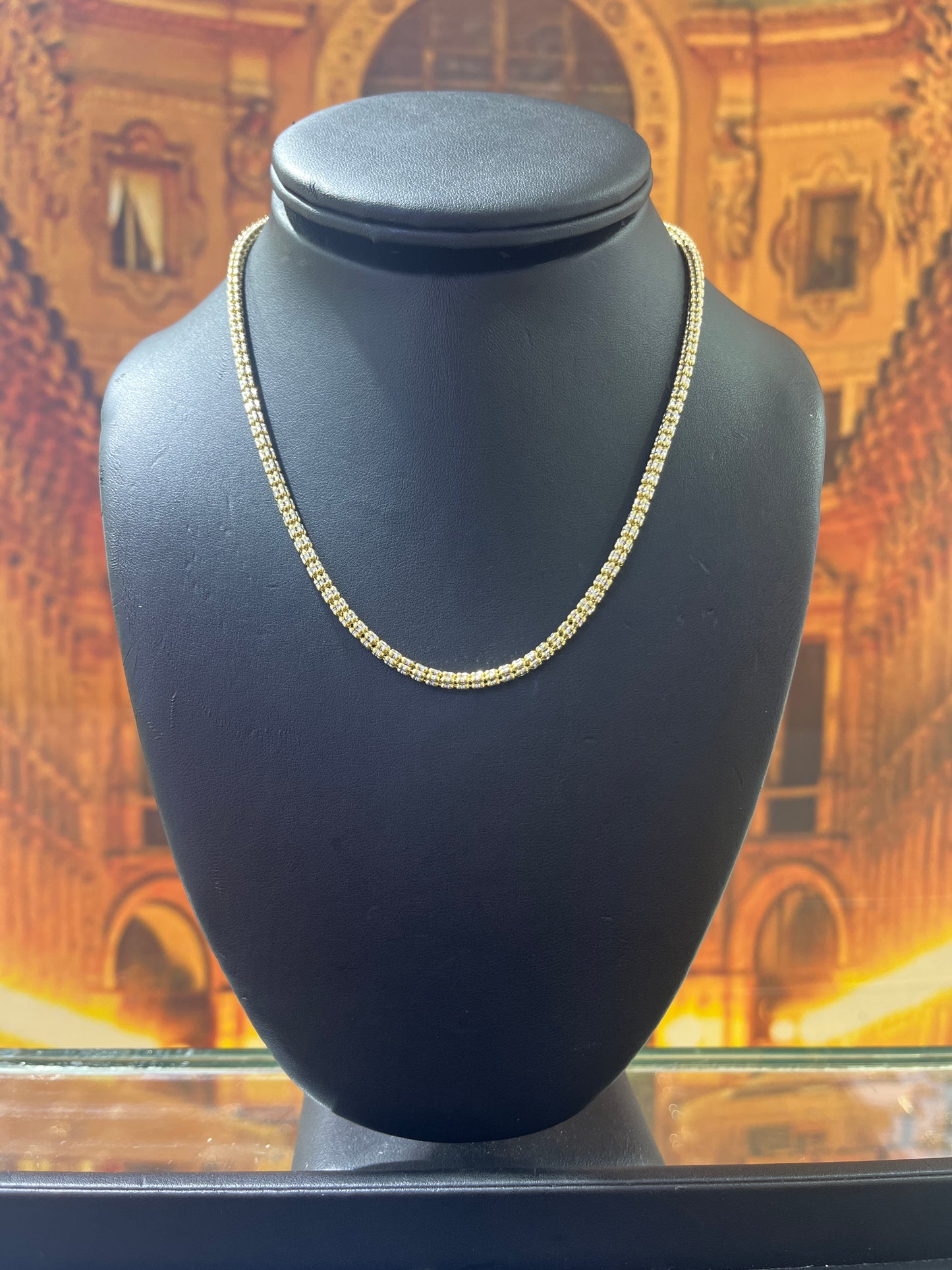 14KT Gold Chain - Ice Design 3.5mm