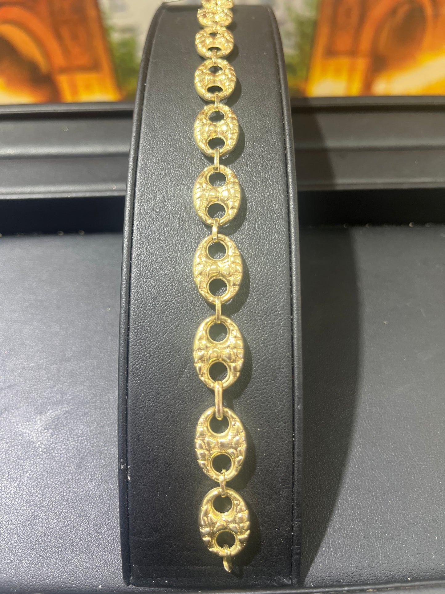 14KT Gold Bracelet - 11mm Gucci Design Nugget