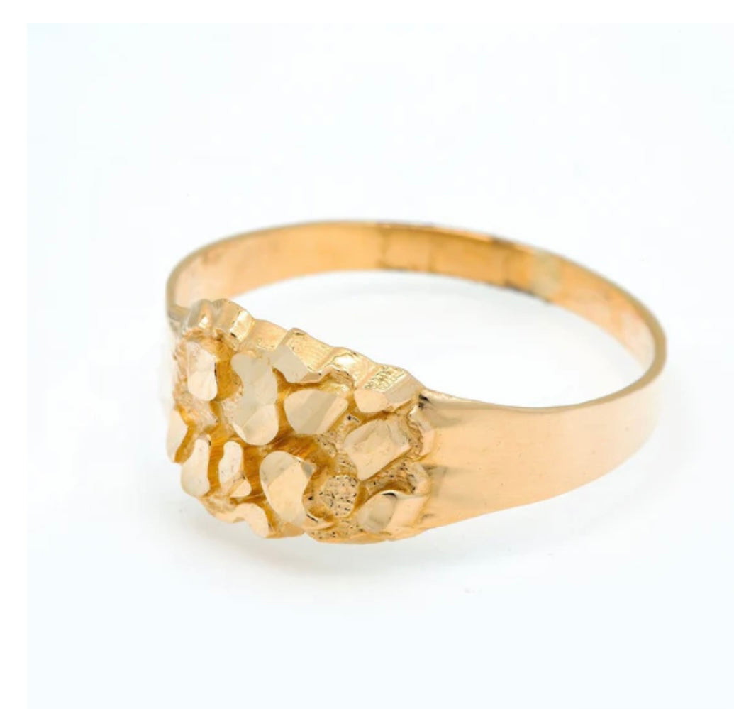 14KT Gold Ring - Nugget Design (Custom Size)