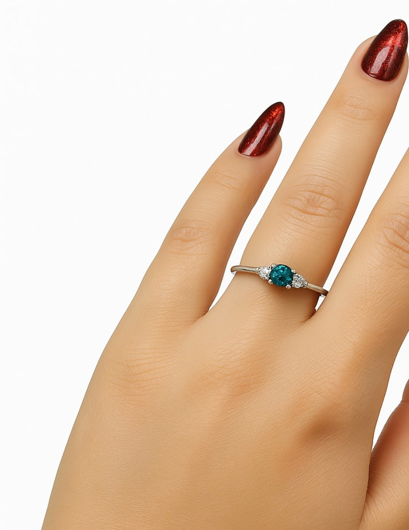 Blue Diamond Ring - 0.50cts set in 14k White Gold