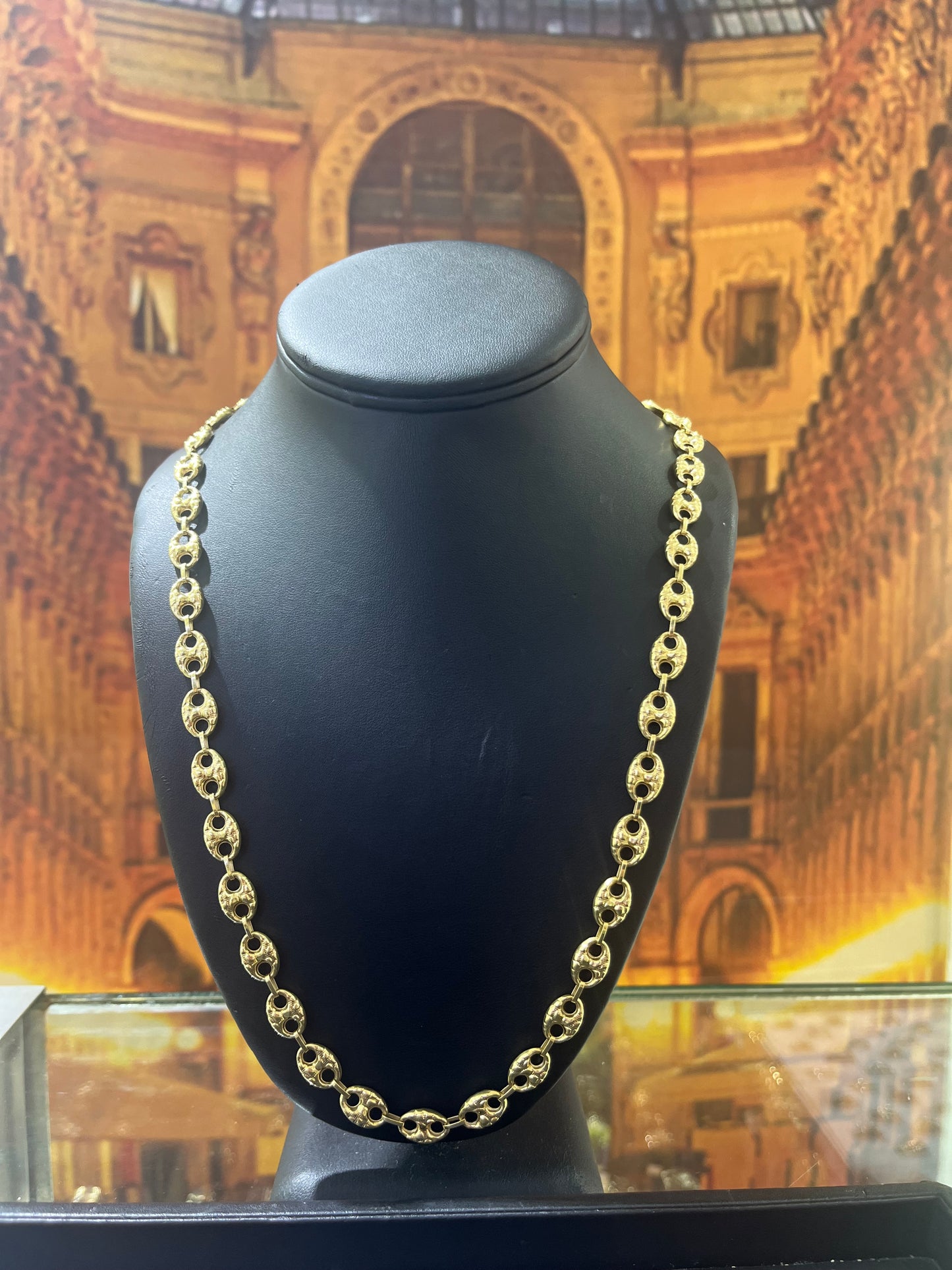 14KT Gold Chain - 8mm Nugget Gucci Design