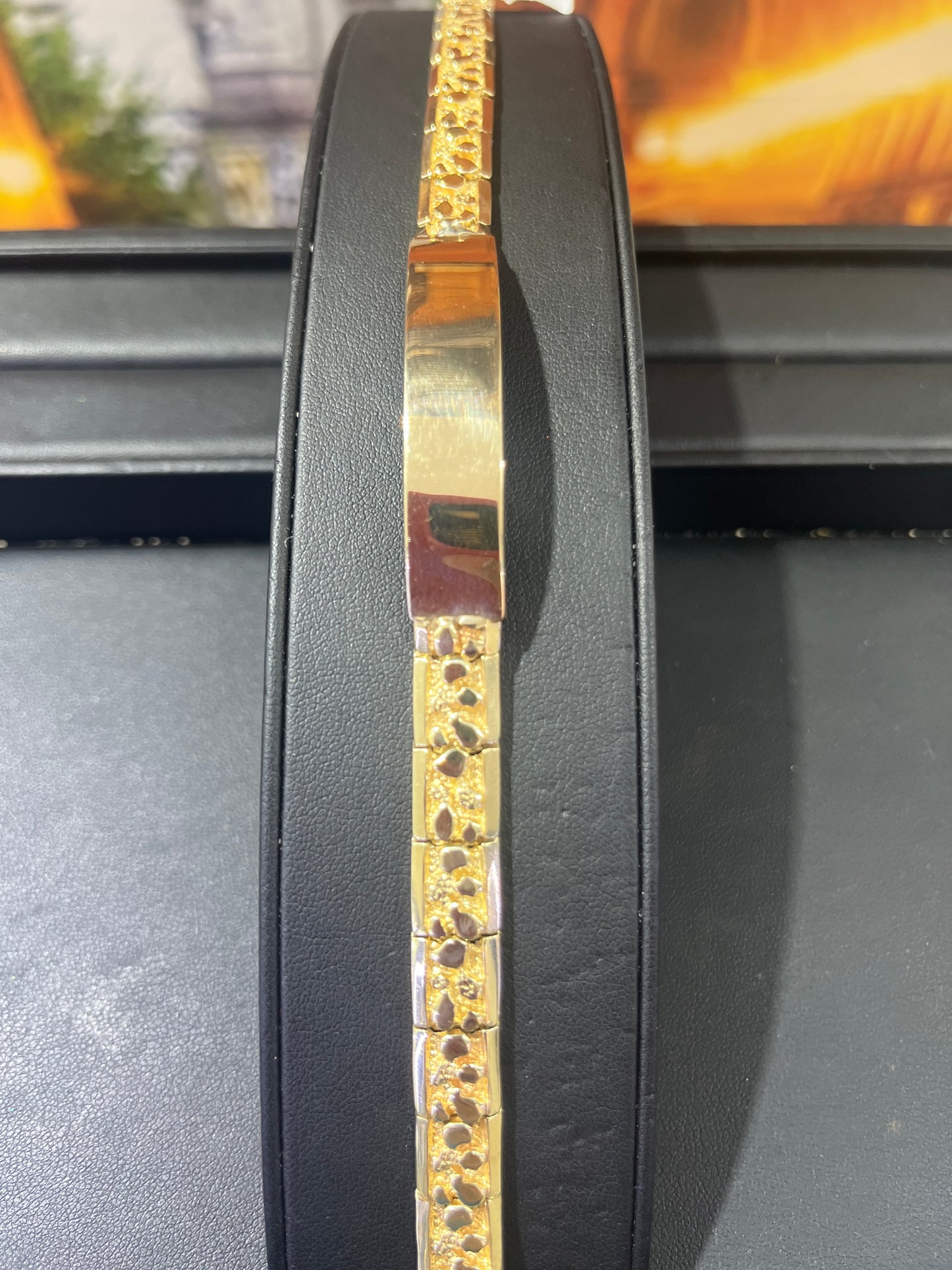14KT Gold Bracelet -9mm Nugget Design