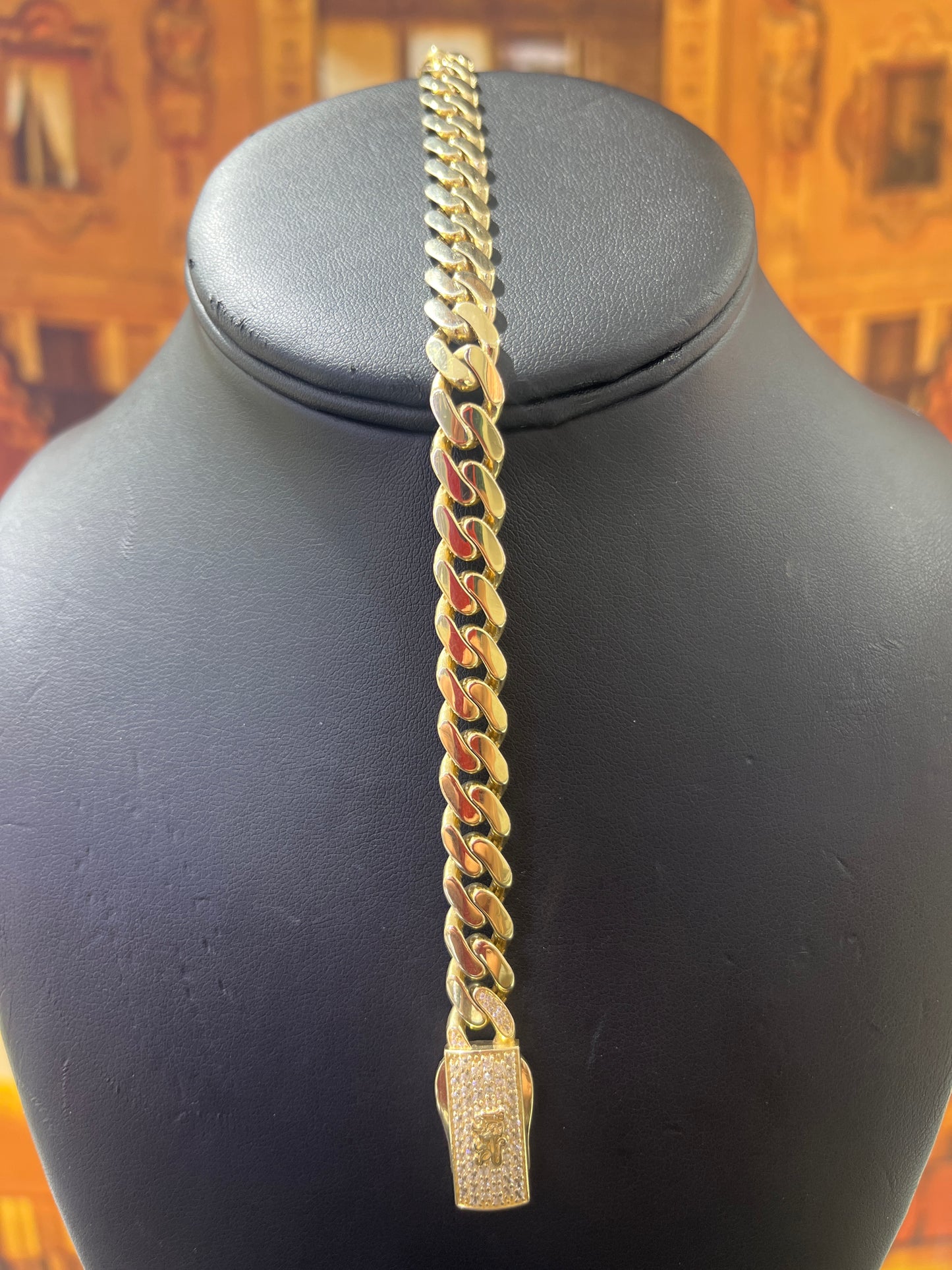 14KT Gold Bracelet - 9mm Cuban Design