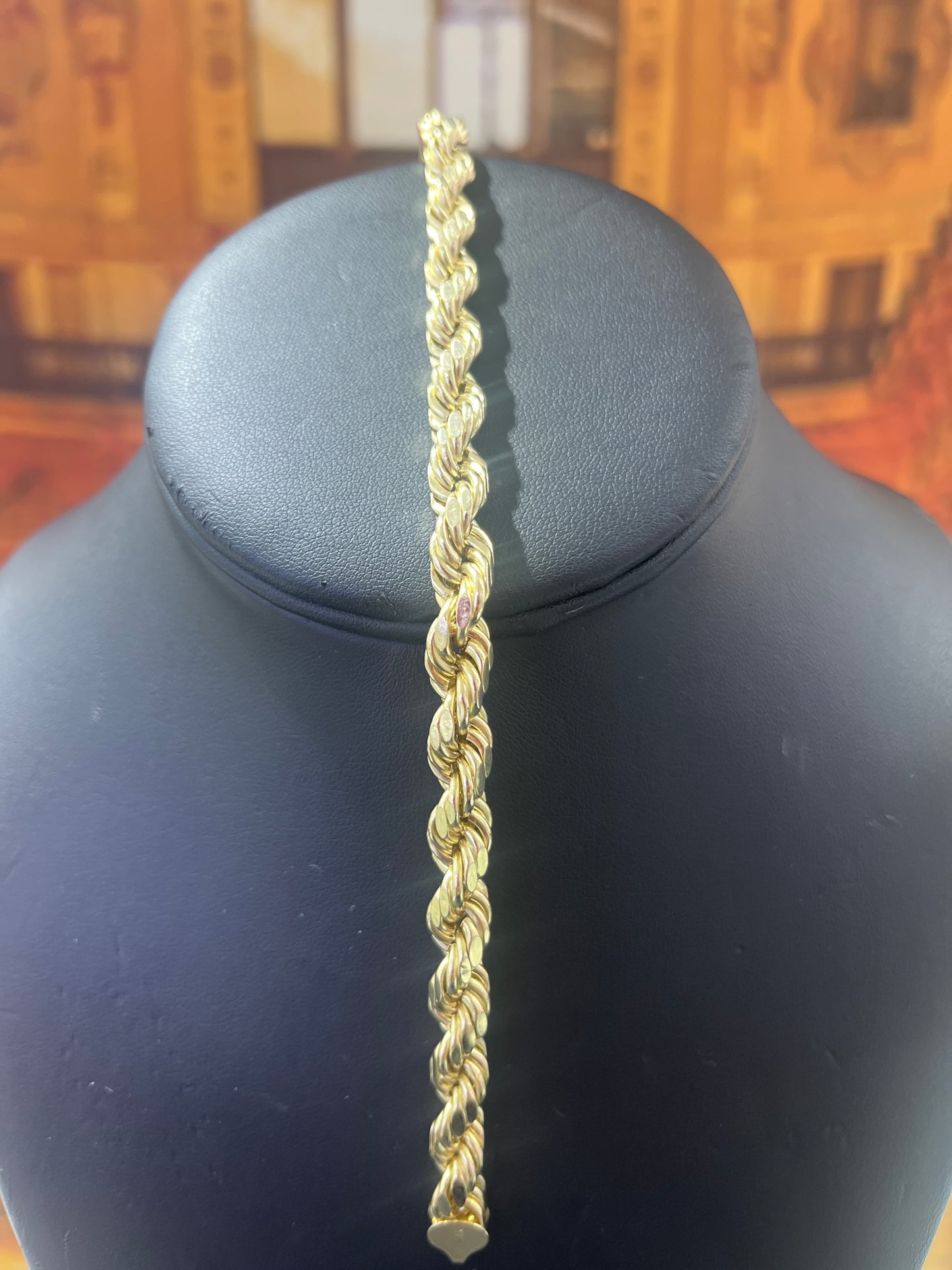 14KT Gold Bracelet - 8mm Rope Design