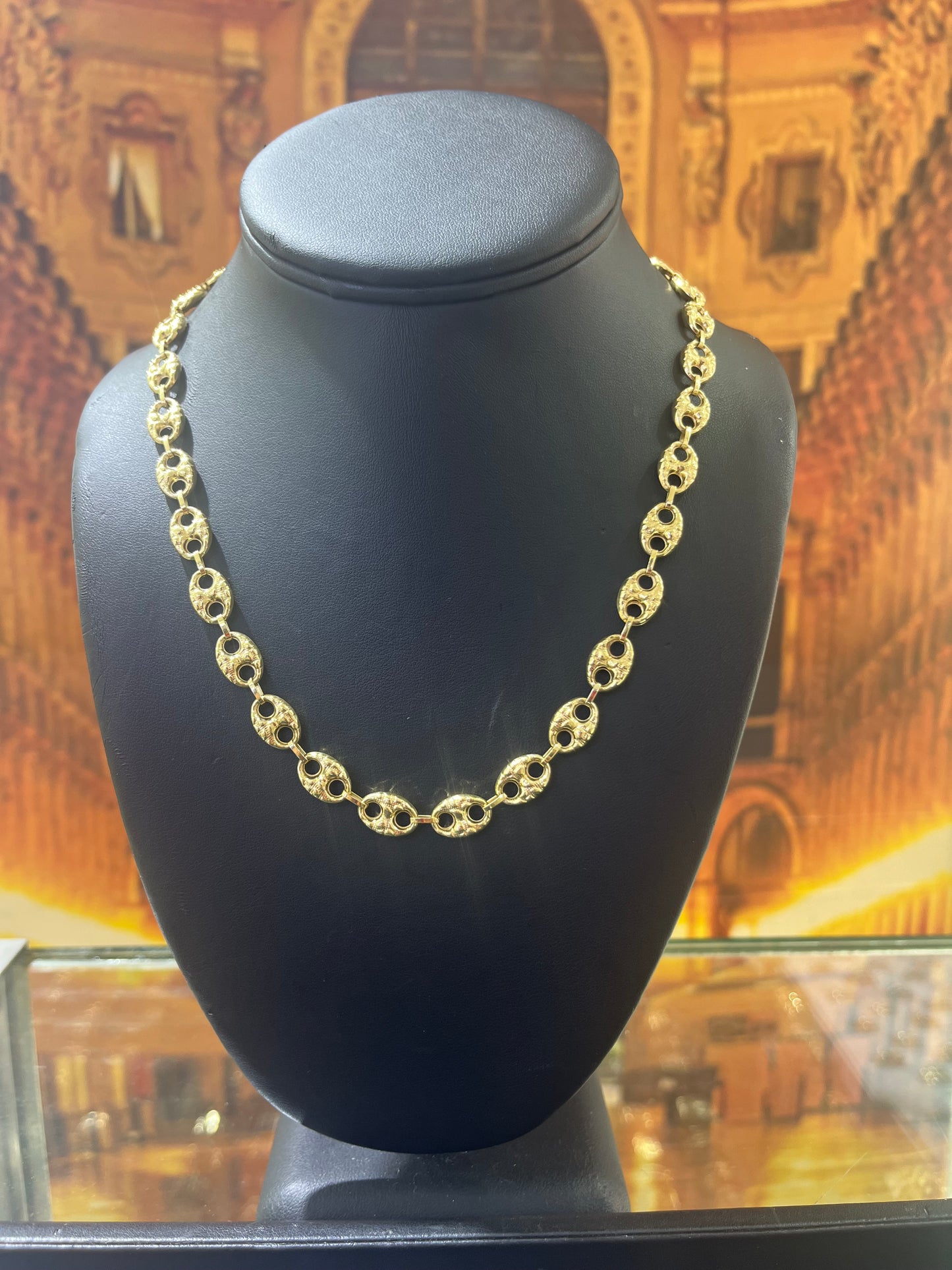 14KT Gold Chain - 8mm Nugget Gucci Design