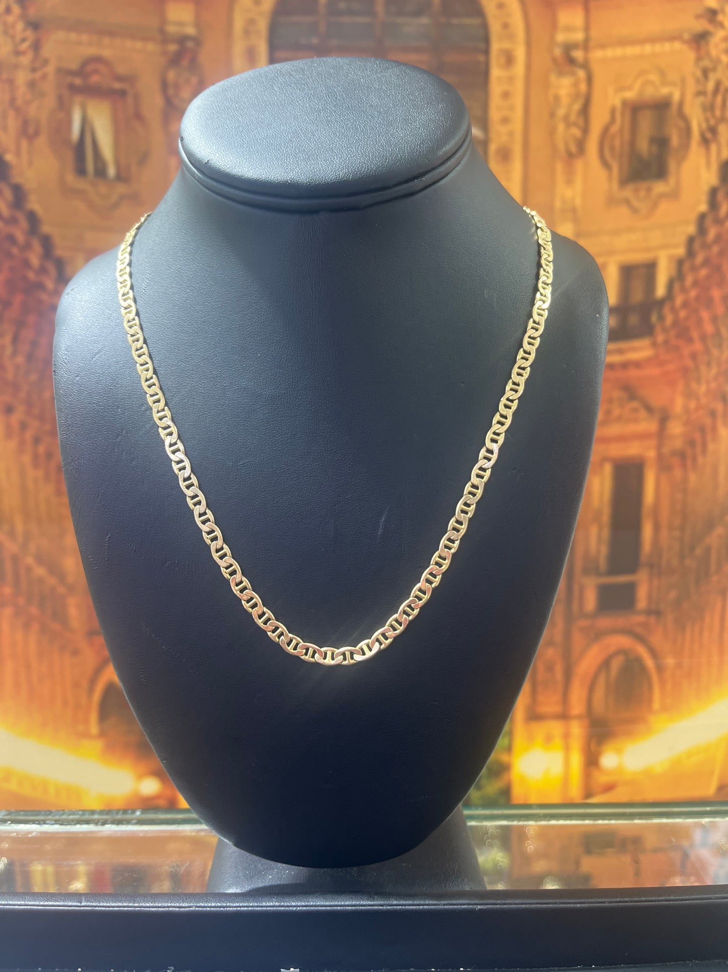 14KT Gold Chain - Flat Gucci Design 4.5mm