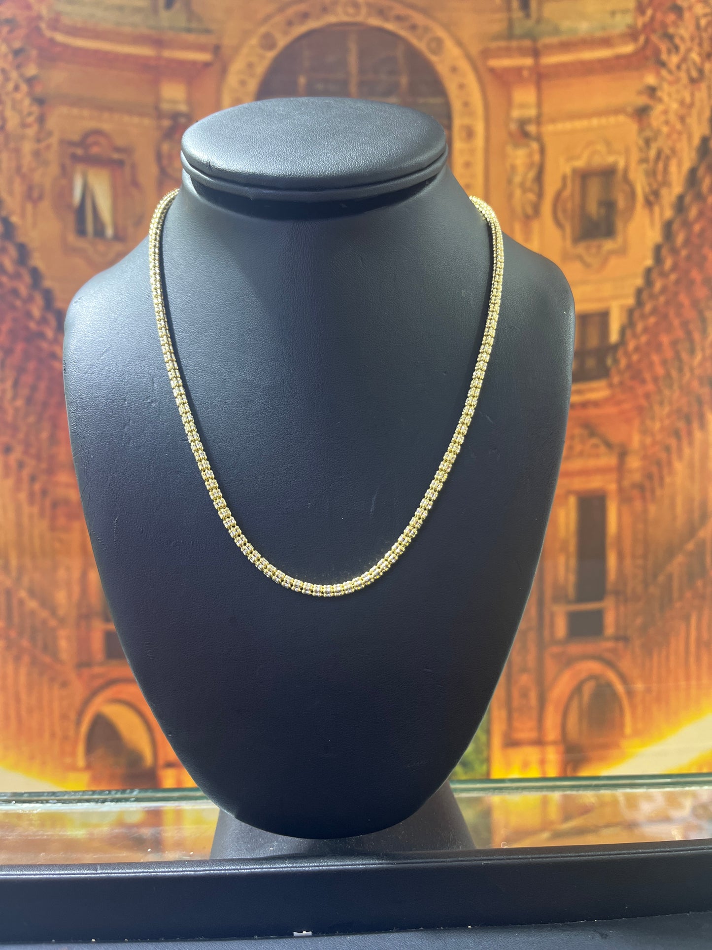 14KT Gold Chain - Ice Design 3.5mm