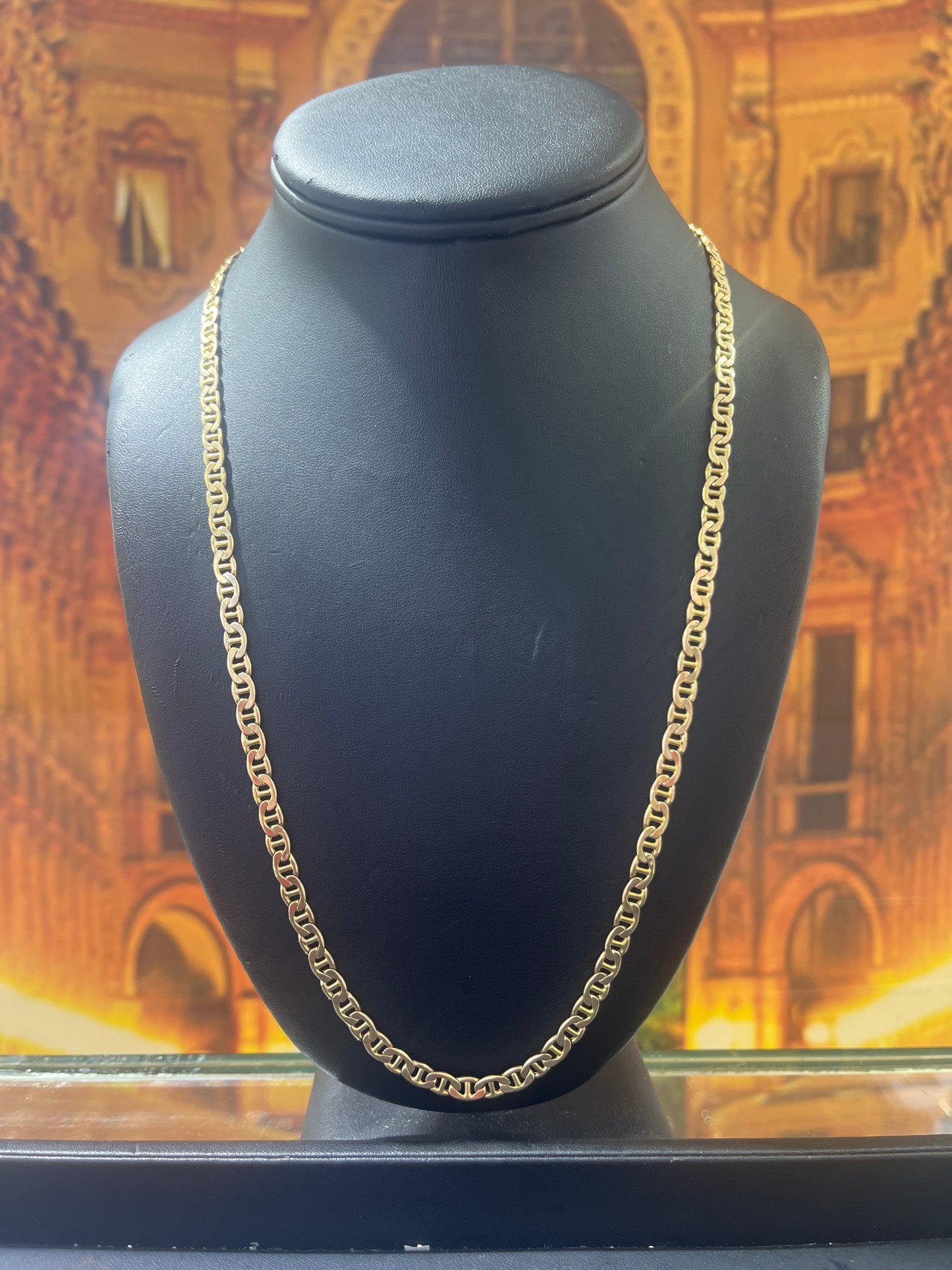 14KT Gold Chain - Flat Gucci Design 4.5mm