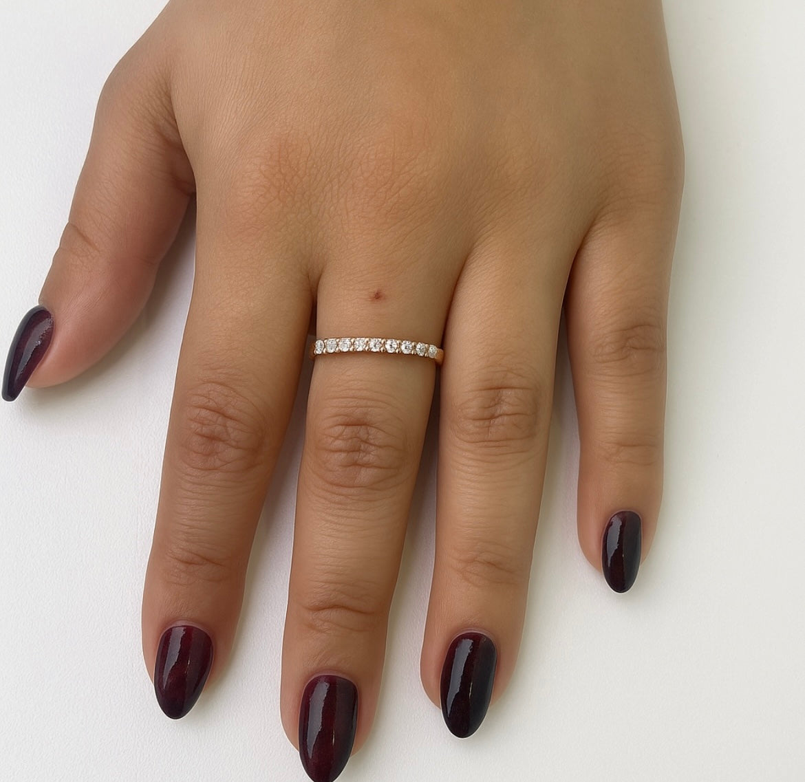 Diamond Ring - Wedding Band 10 Diamonds (0.50cts) Half-Way