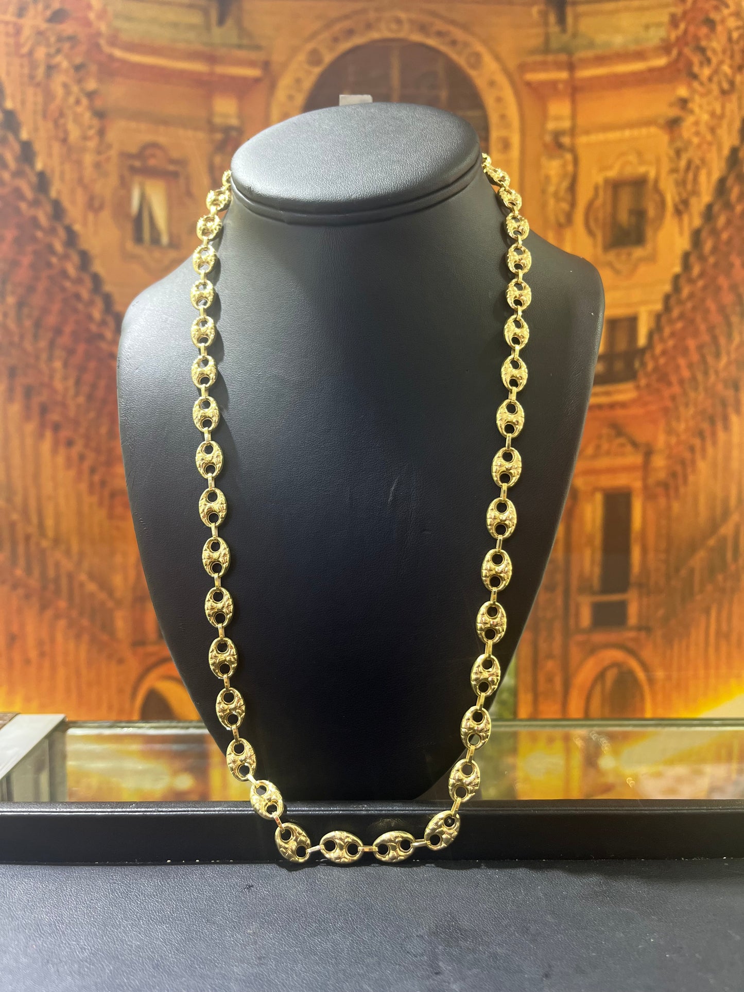 14KT Gold Chain - 8mm Nugget Gucci Design