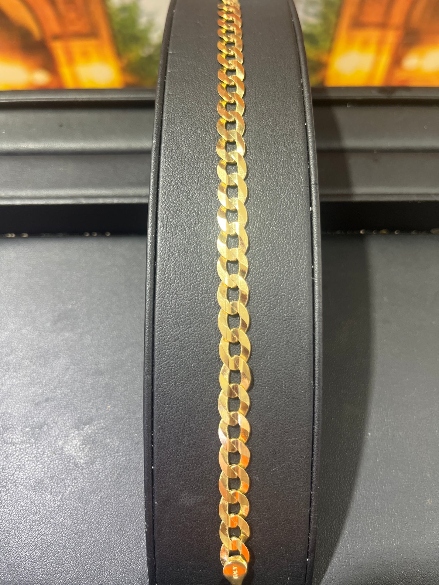 14KT Gold Bracelet - 7mm Heavy Flat Cuban Design