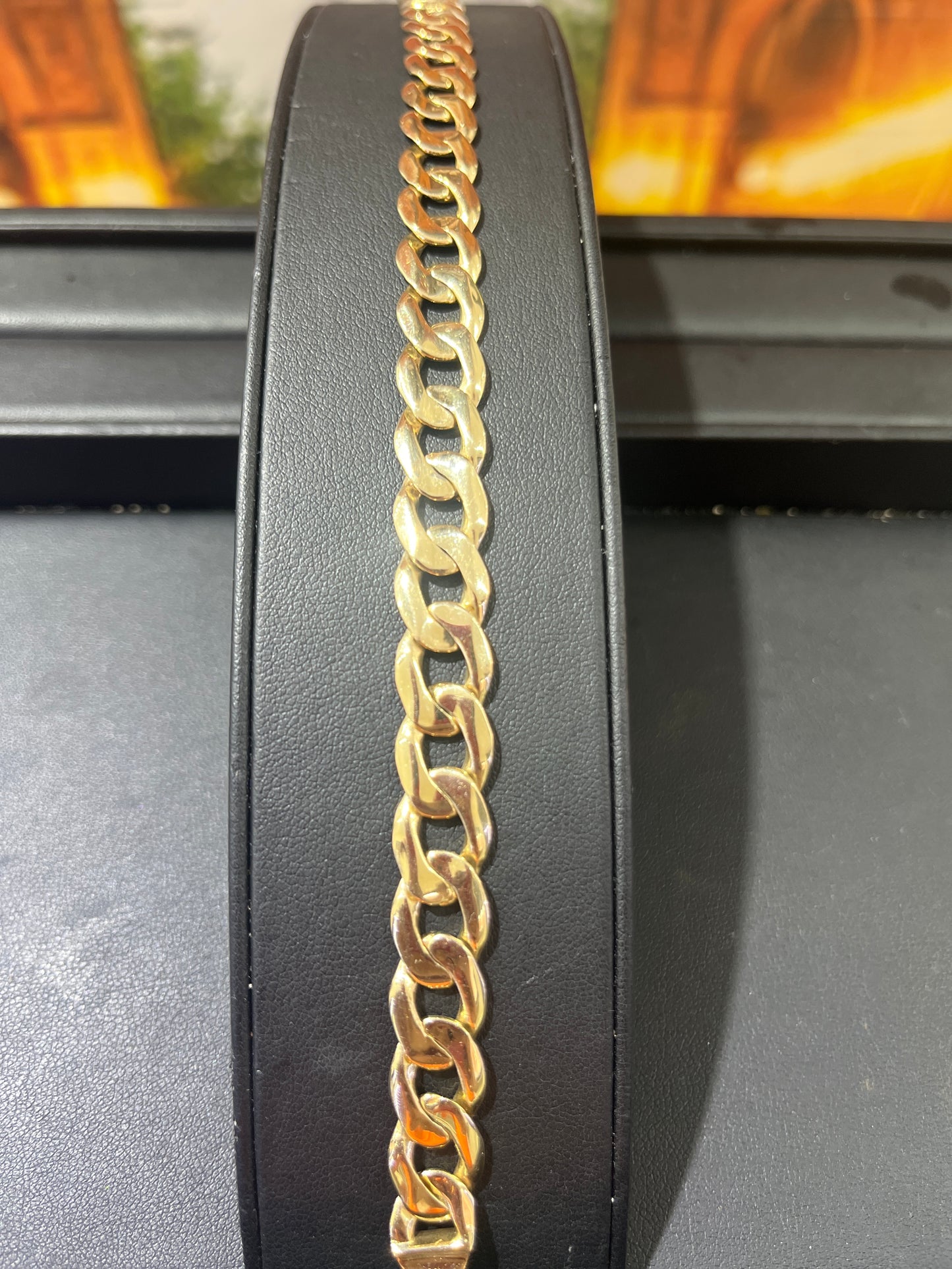 14KT Gold Bracelet - 10mm Heavy Flat Cuban Design