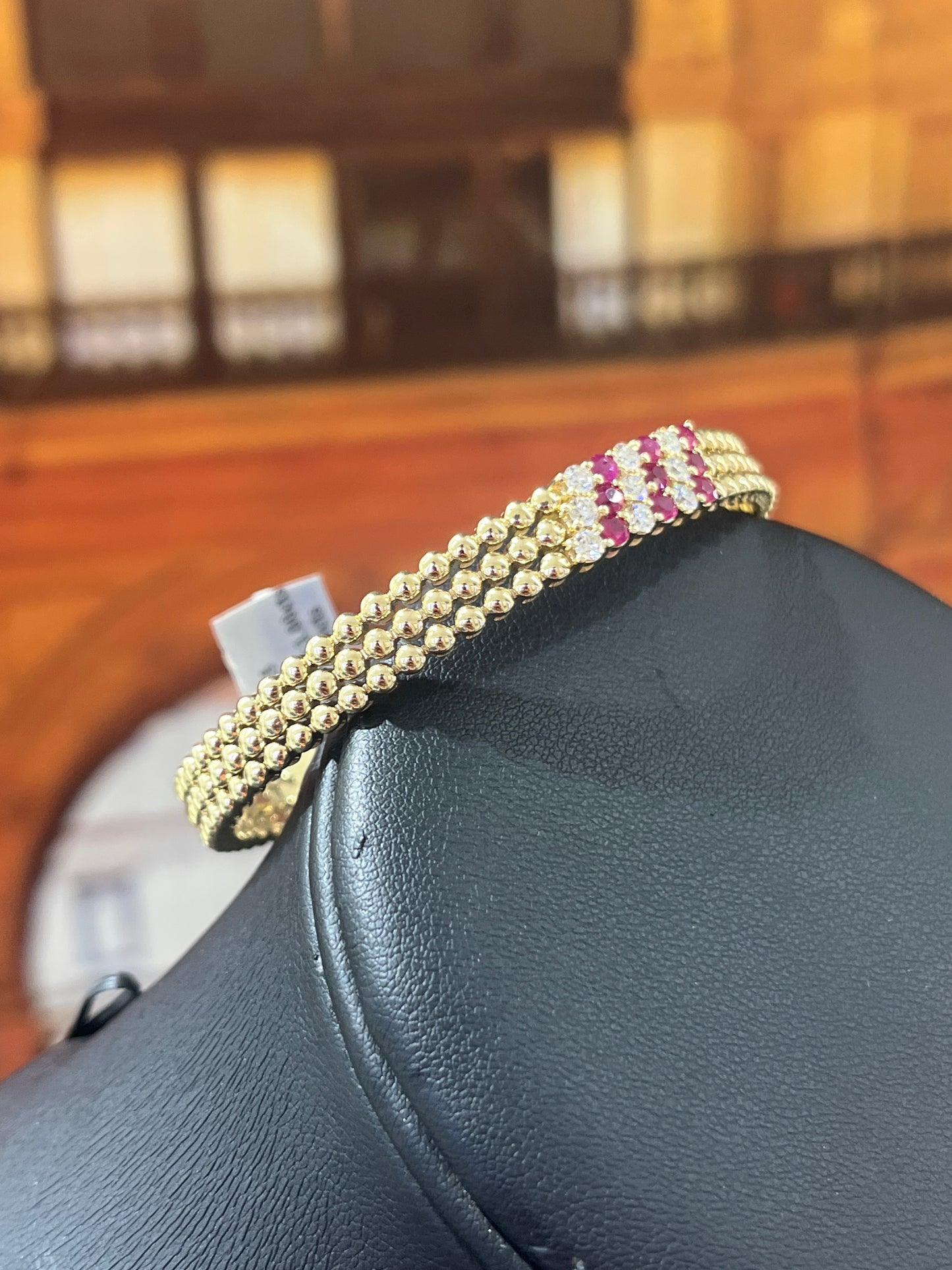 1ct Ruby and 1ct Diamond Bangle set in 14KT Yellow Gold
