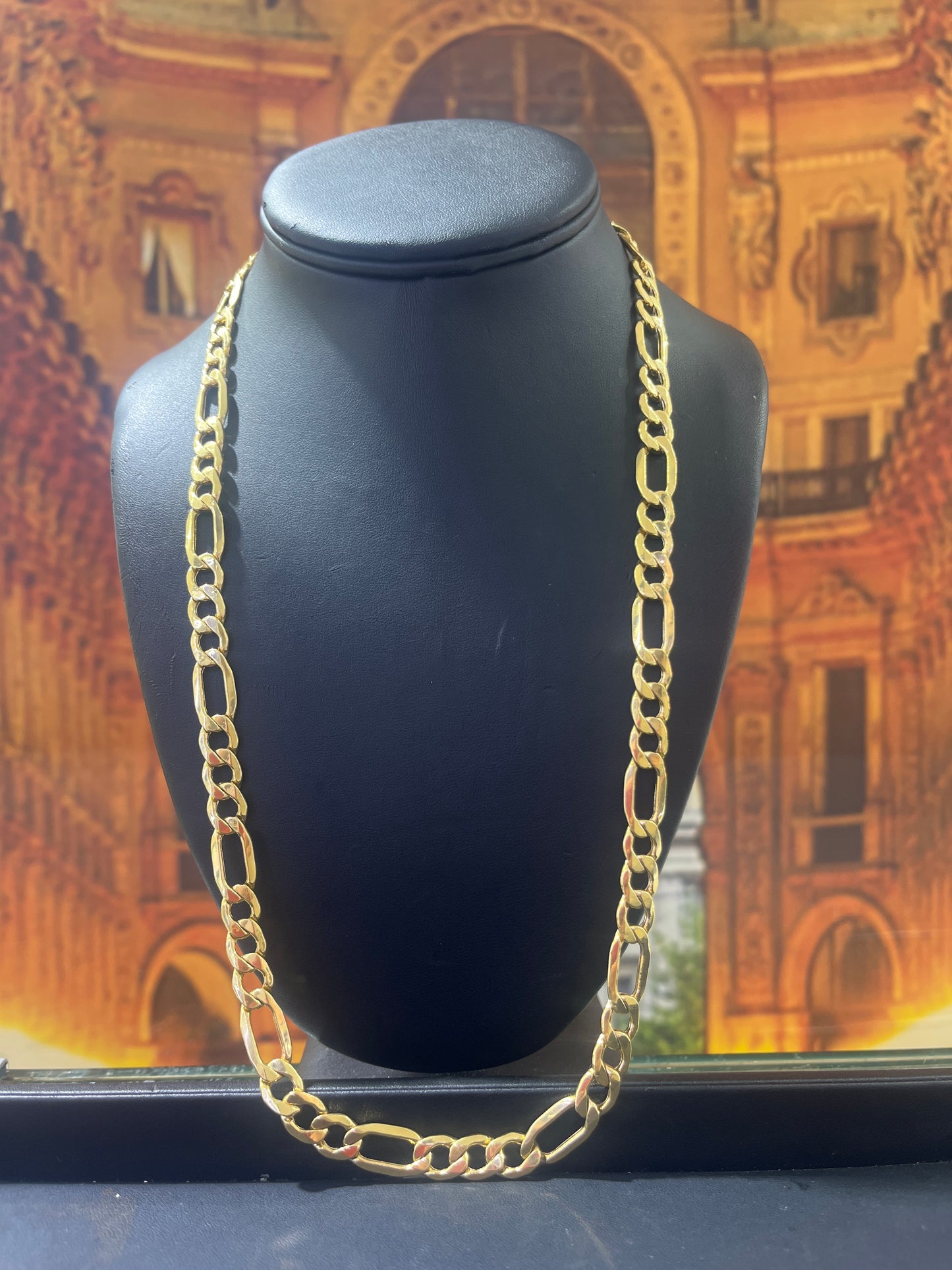 14KT Gold Chain - Figaro Design 9mm