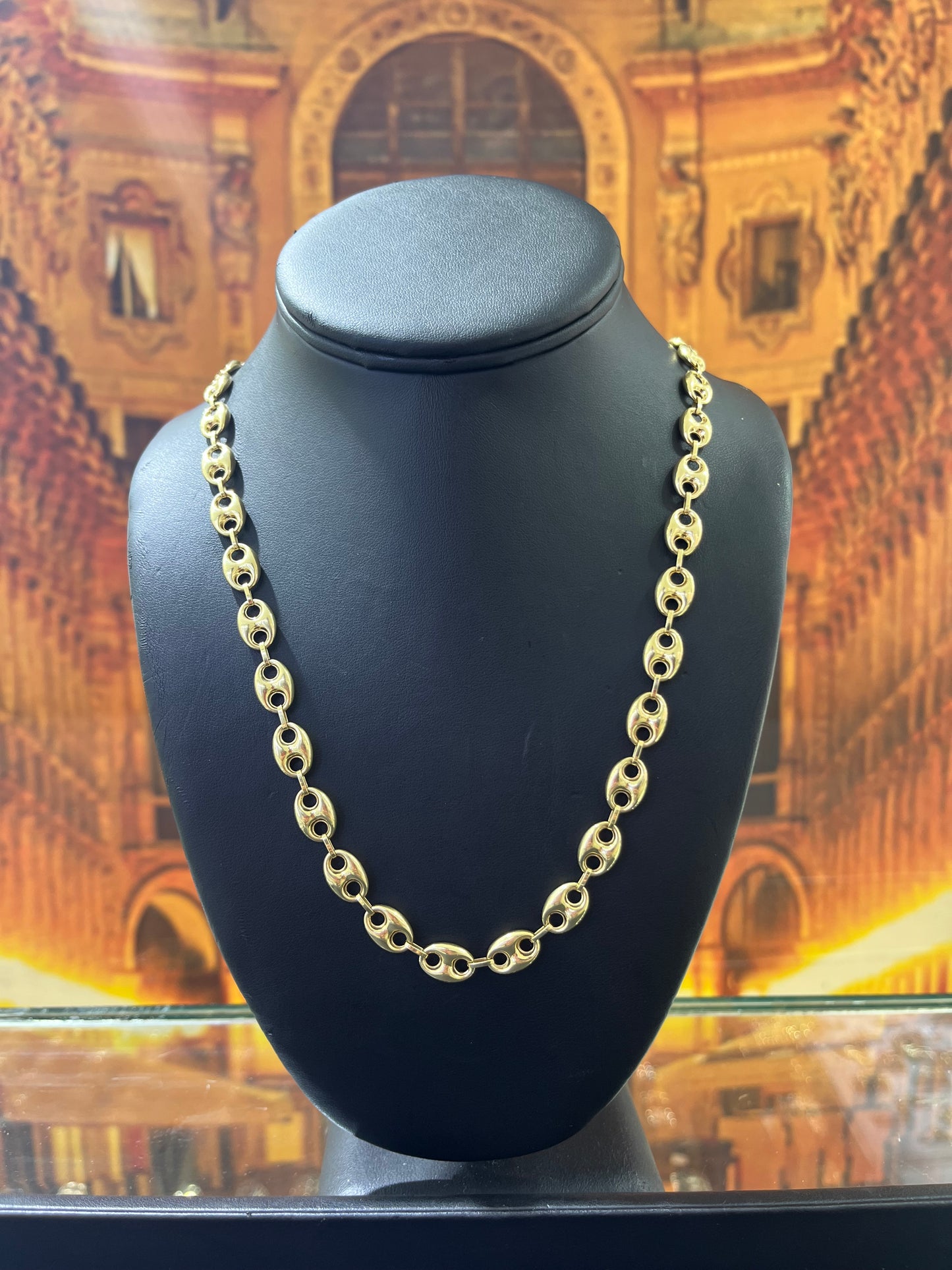 14KT Gold Chain - 8mm Plain Gucci Design