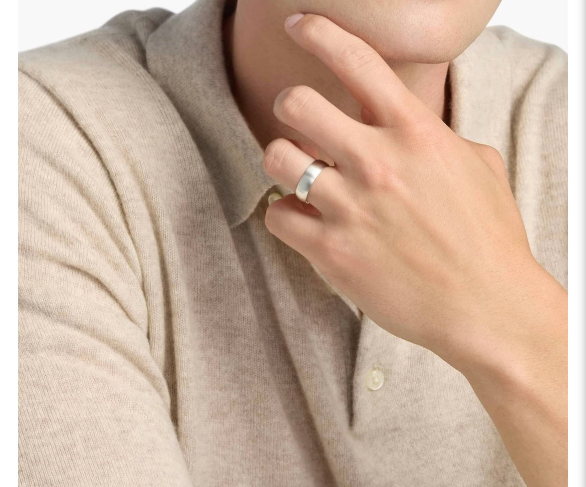 14KT White Gold Ring - Wedding Band 6mm