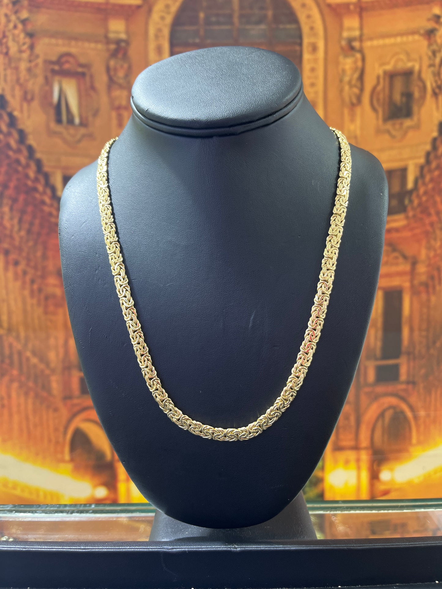 14KT Gold Necklace - 5.5mm Byzantine Design