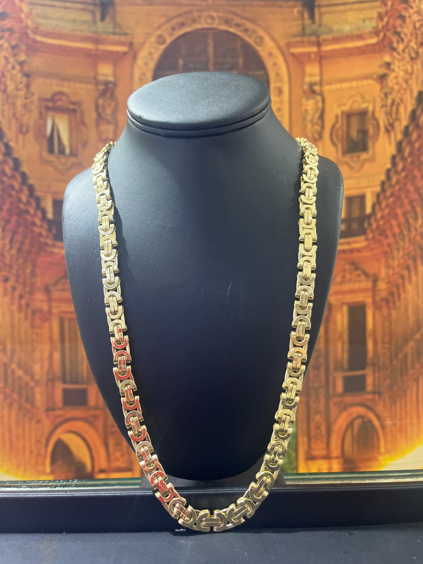 14KT Gold Chain - Flat King’s Design 8.5mm
