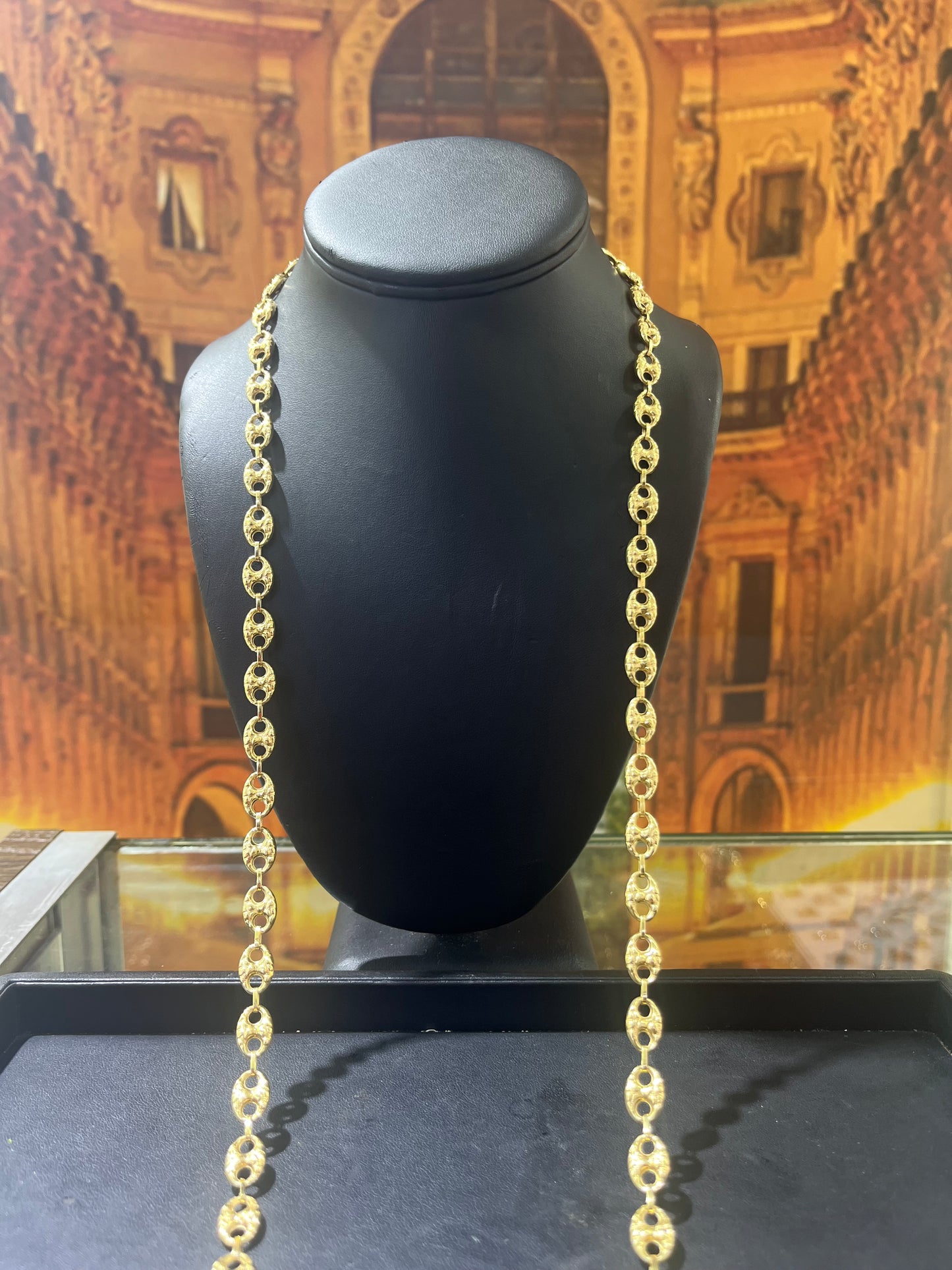 14KT Gold Chain - 8mm Nugget Gucci Design