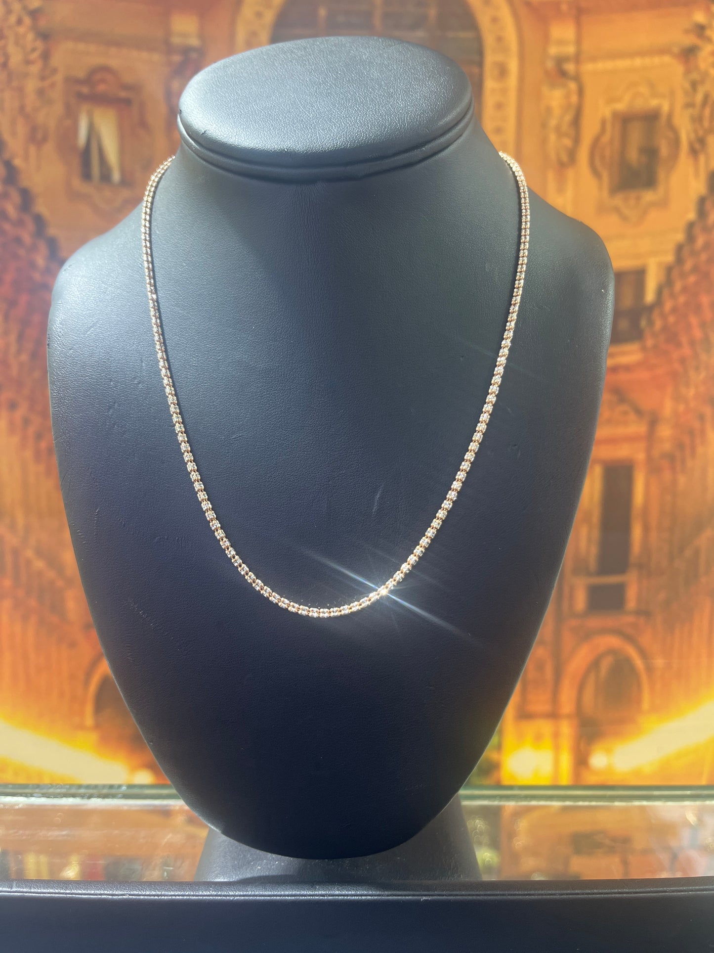 14KT Gold Chain - Ice Design 2.6mm Rose Gold