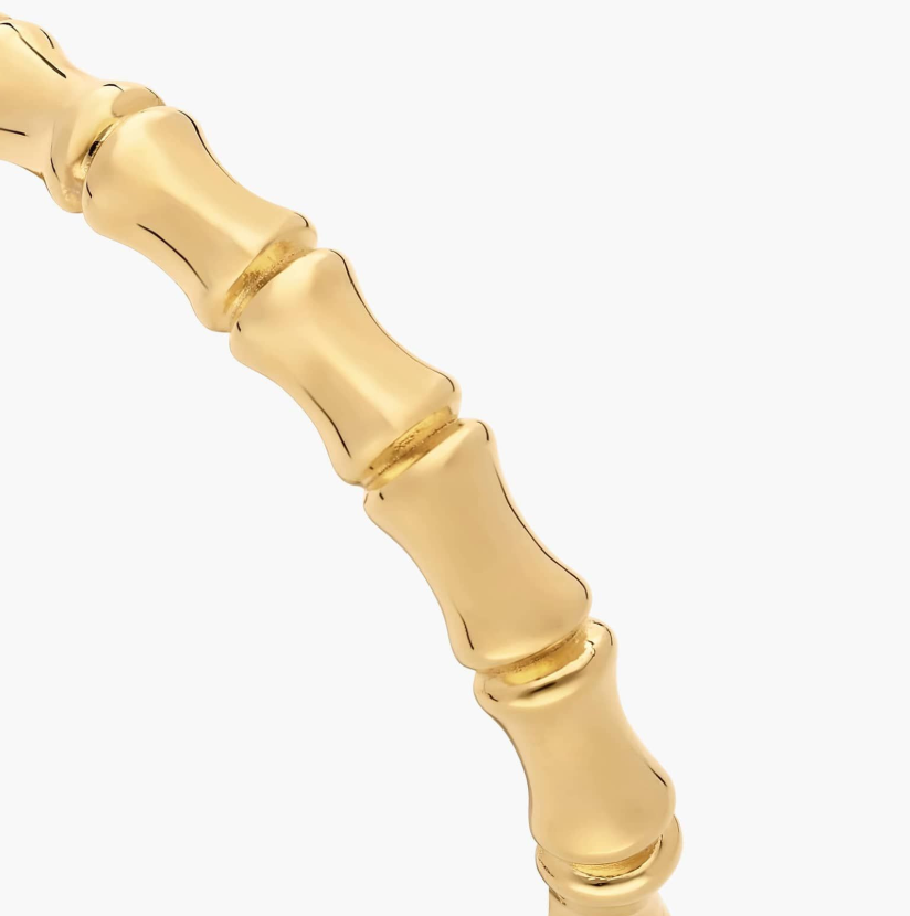 14KT Gold Bangle - Bamboo Design 8"