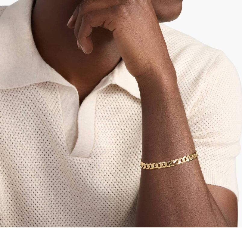 14KT Gold Bracelet - Solid Cuban 7.5mm 8"