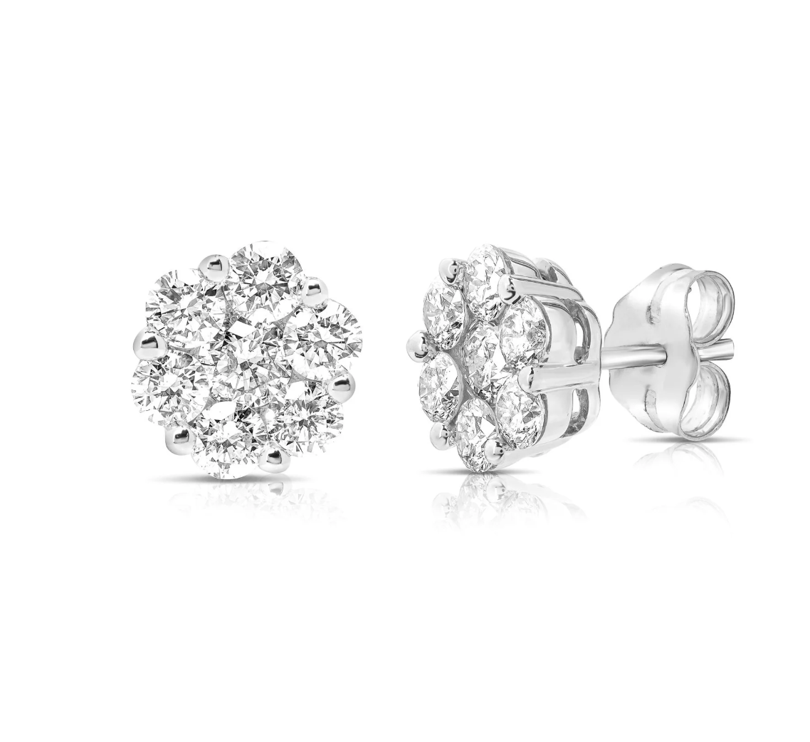 1.00cts Diamond Flower Studs