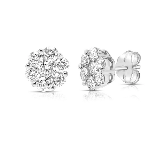 1.00cts Diamond Flower Studs