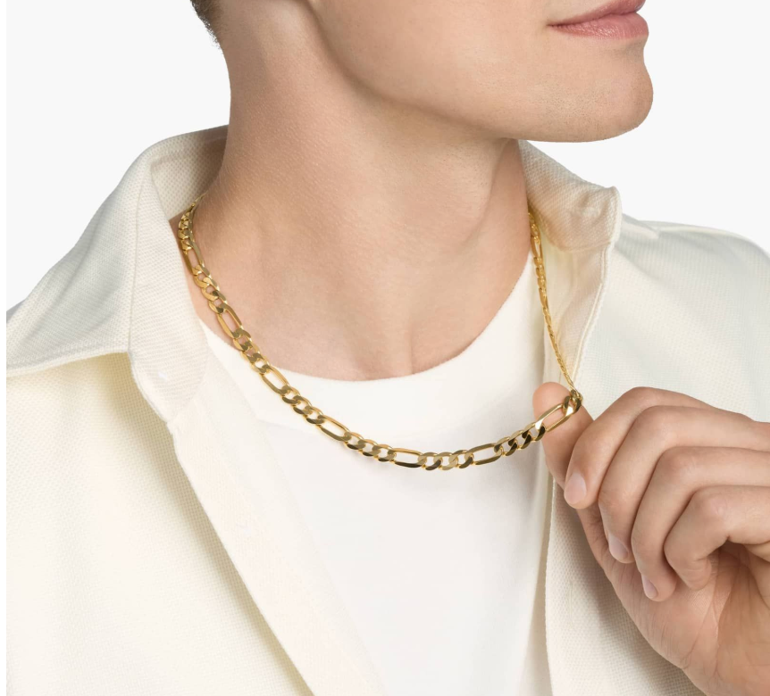 14KT Gold Chain - Figaro Design 20" 7.5mm