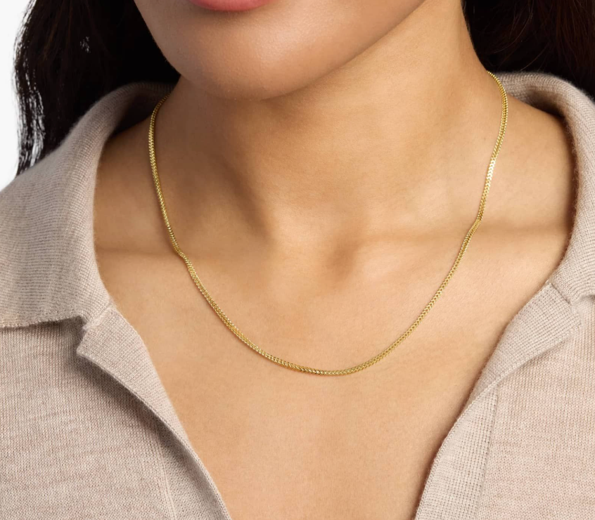 14KT Gold Necklace - Franco Design 2mm 18"