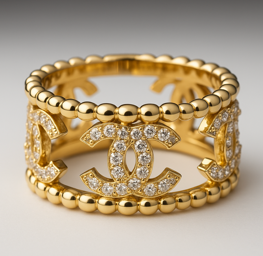 Diamond Ring - "CC" Design (0.80cts) in 14KT Yellow Gold