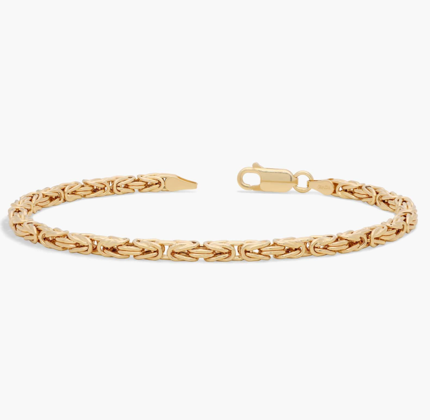 14KT Gold Bracelet - Byzantine Design (3.2mm)