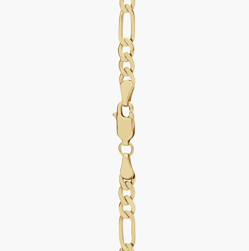 14KT Gold Bracelet - Figaro Design 4mm 8"