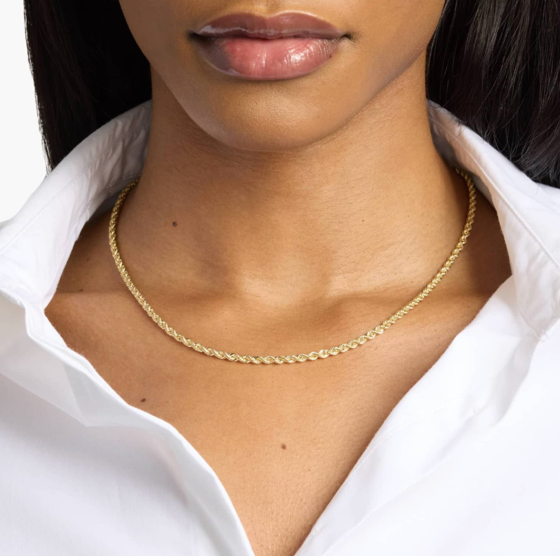 14KT Gold Necklace - Rope Design 18" 3.5mm